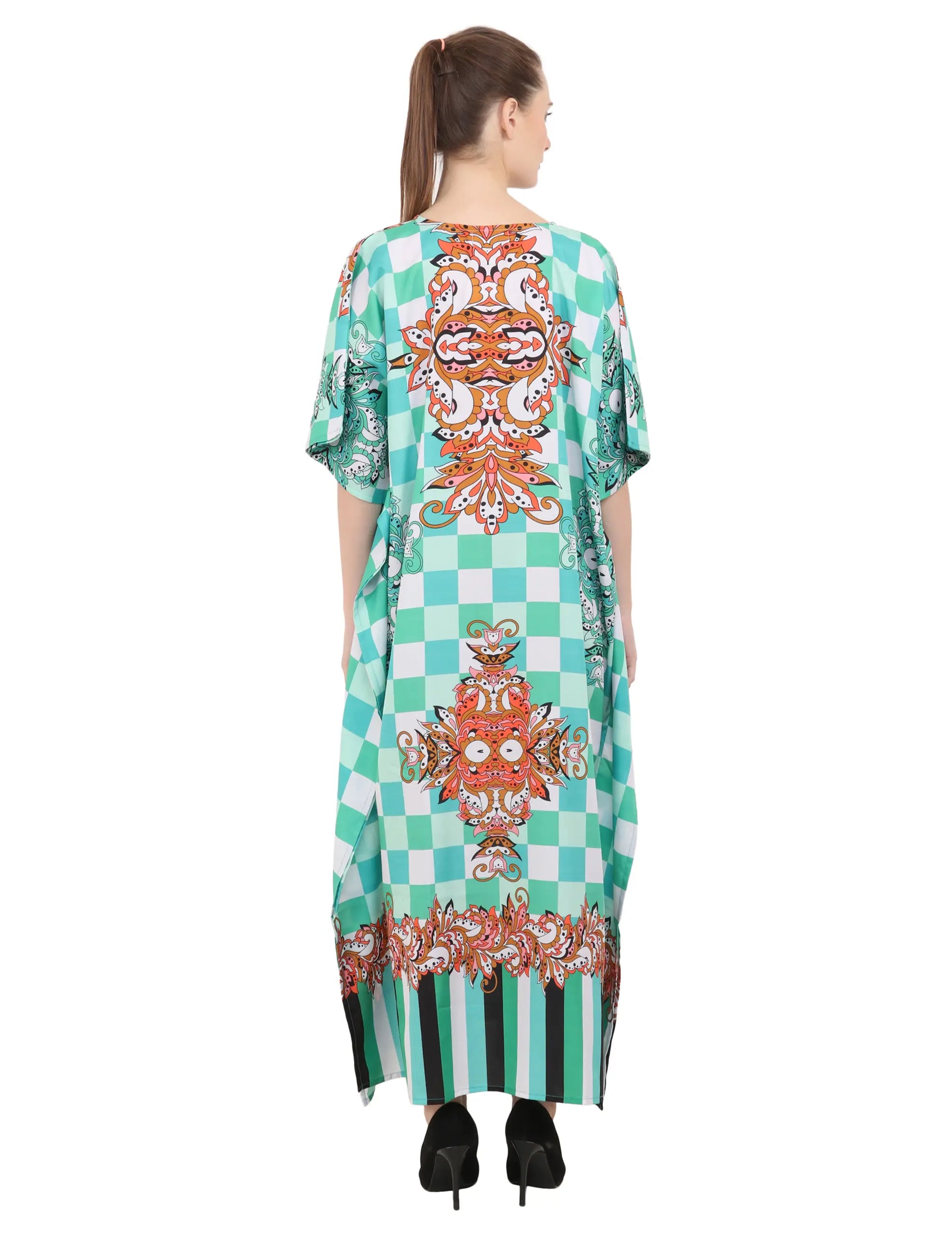 Women Long Kaftans Summer Holiday Caftan Dress 6 Colors S-3XL
