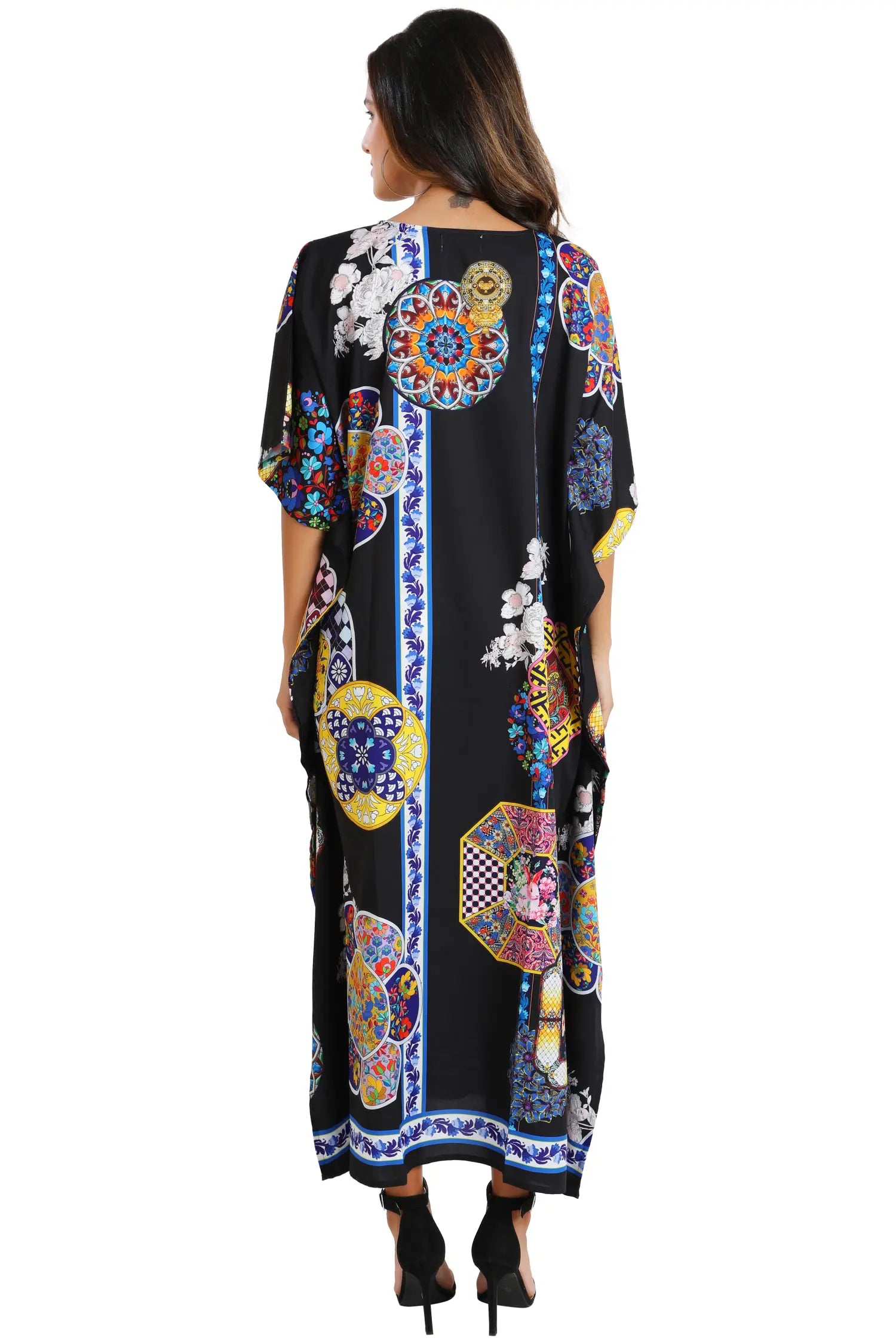 Women Long Kaftans Summer Holiday Caftan Dress 5 Colors S-3XL