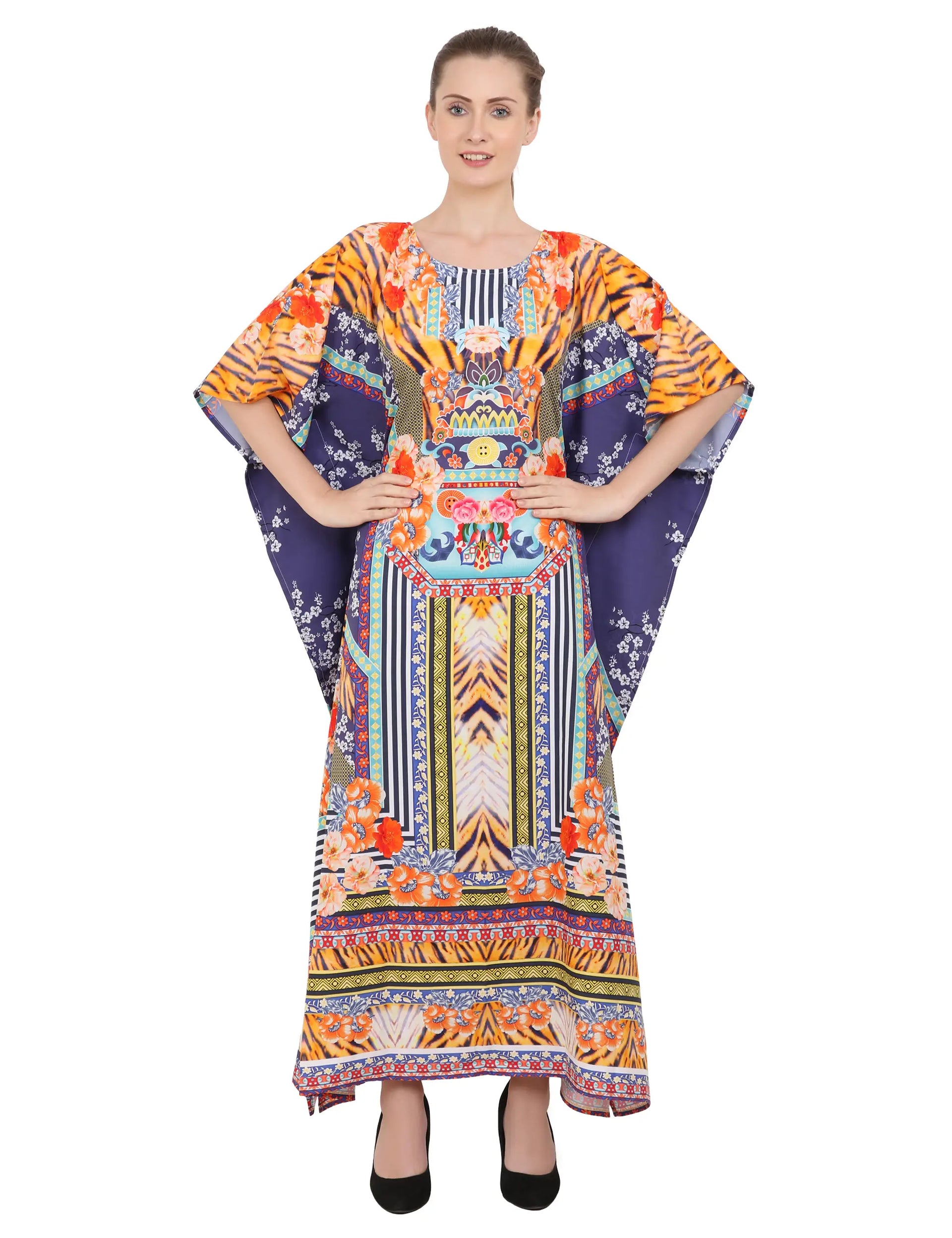 Women Long Kaftans Summer Holiday Caftan Dress Multicolor S-3XL