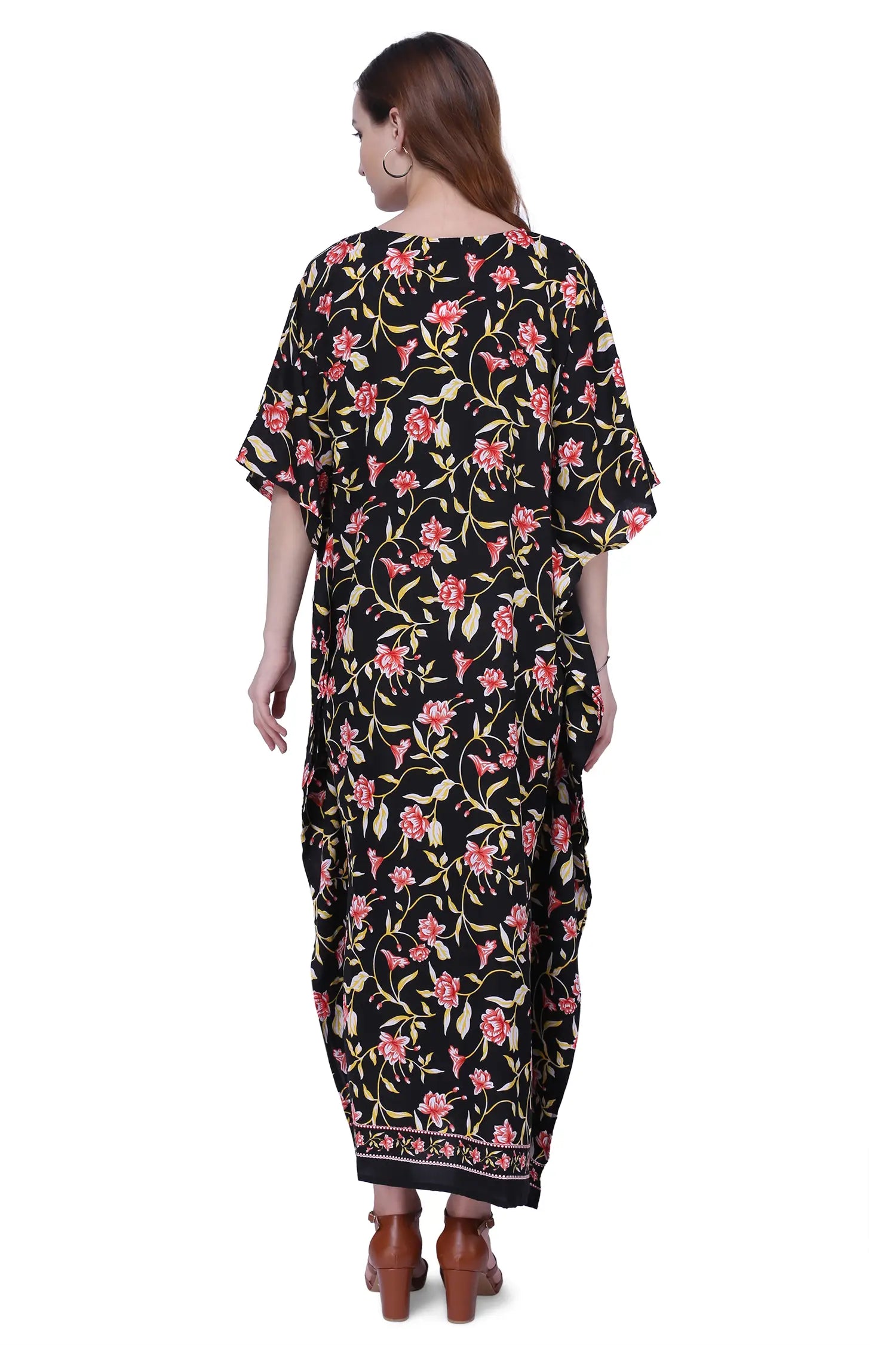 Women Long Kaftans Summer Holiday Caftan Dress 3 Colors S-3XL