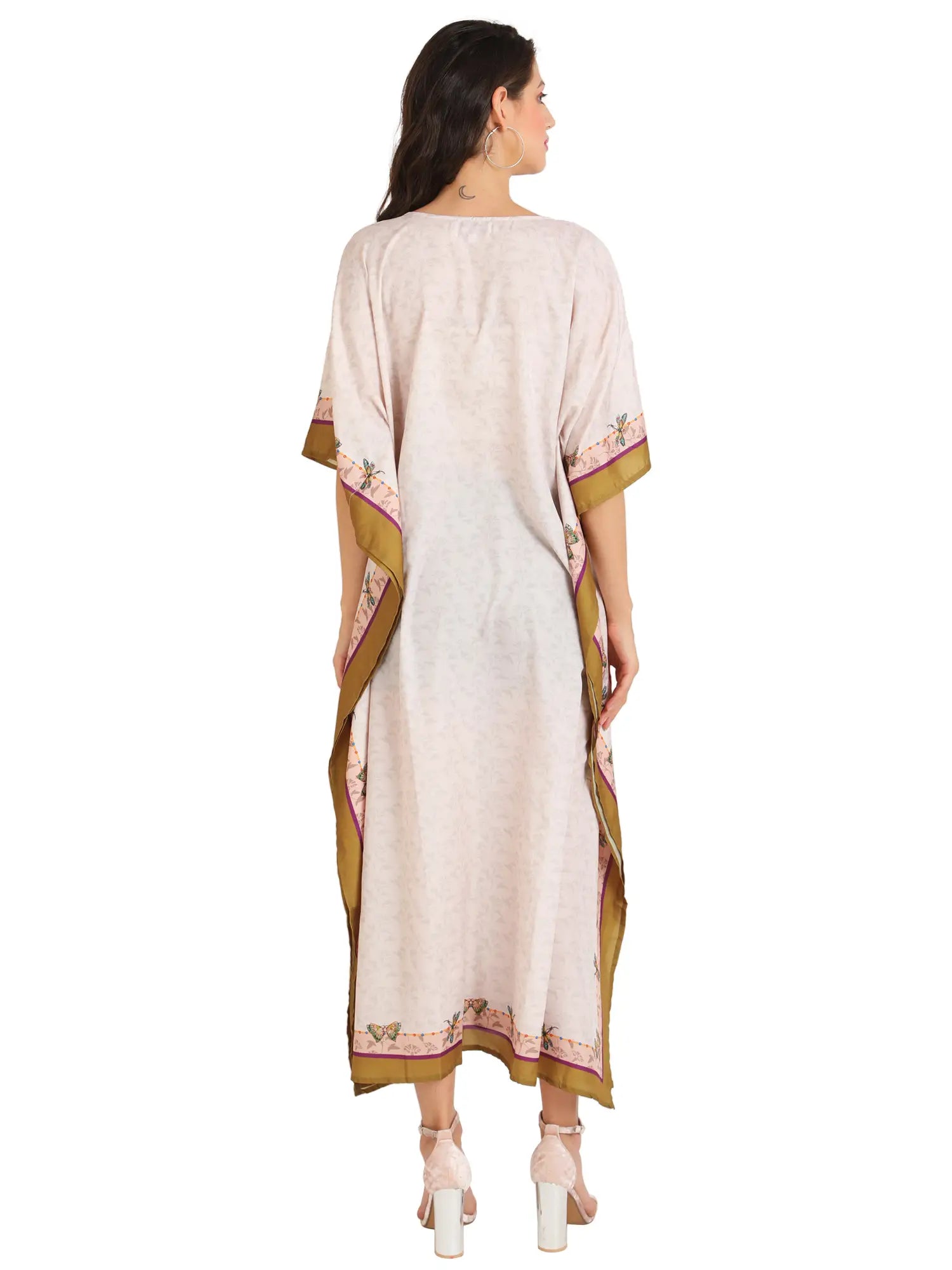 Women Long Kaftans Summer Holiday Caftan Dress Bronze S-3XL