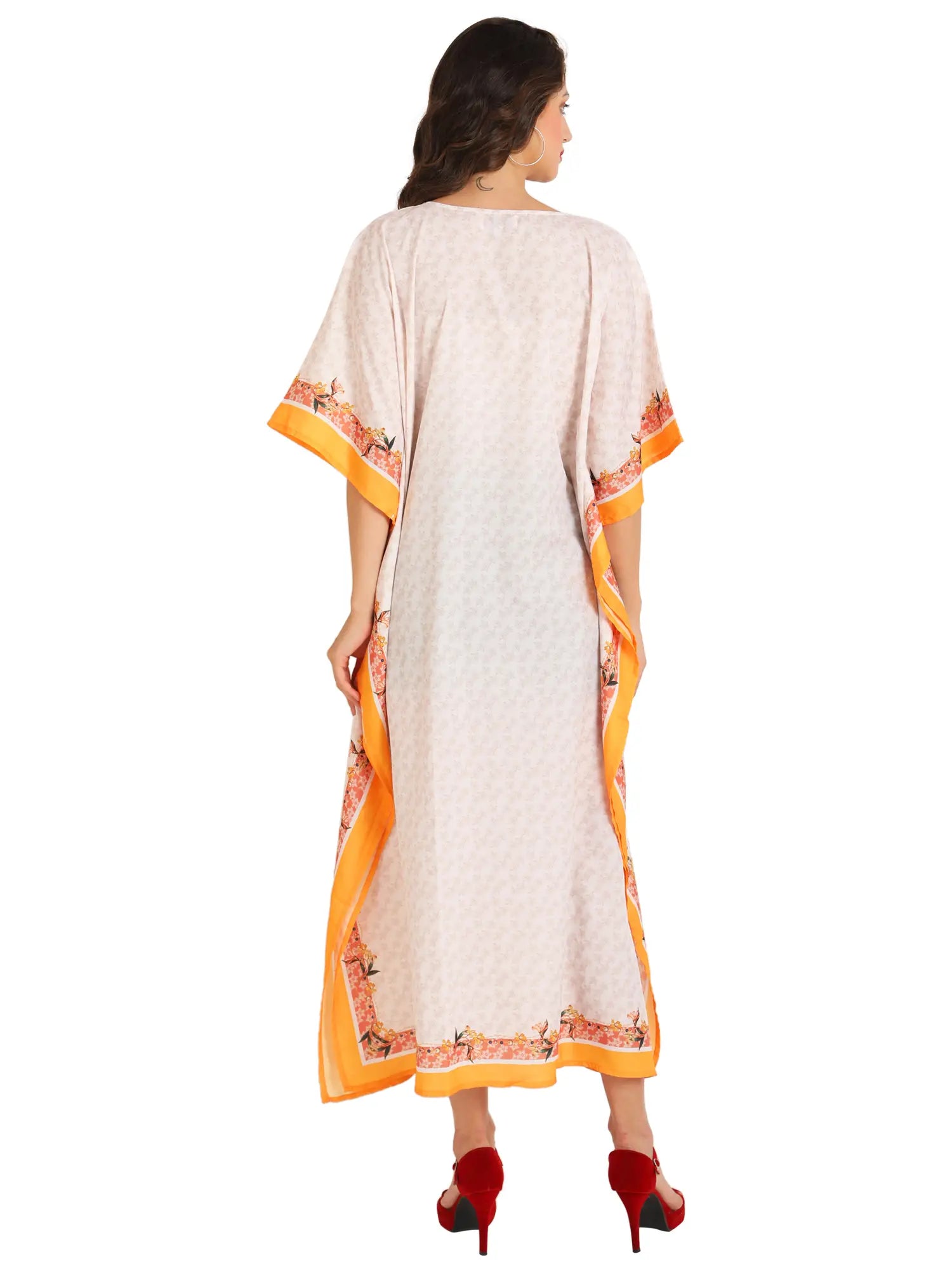 Women Long Kaftans Summer Holiday Caftan Dress Gold S-3XL