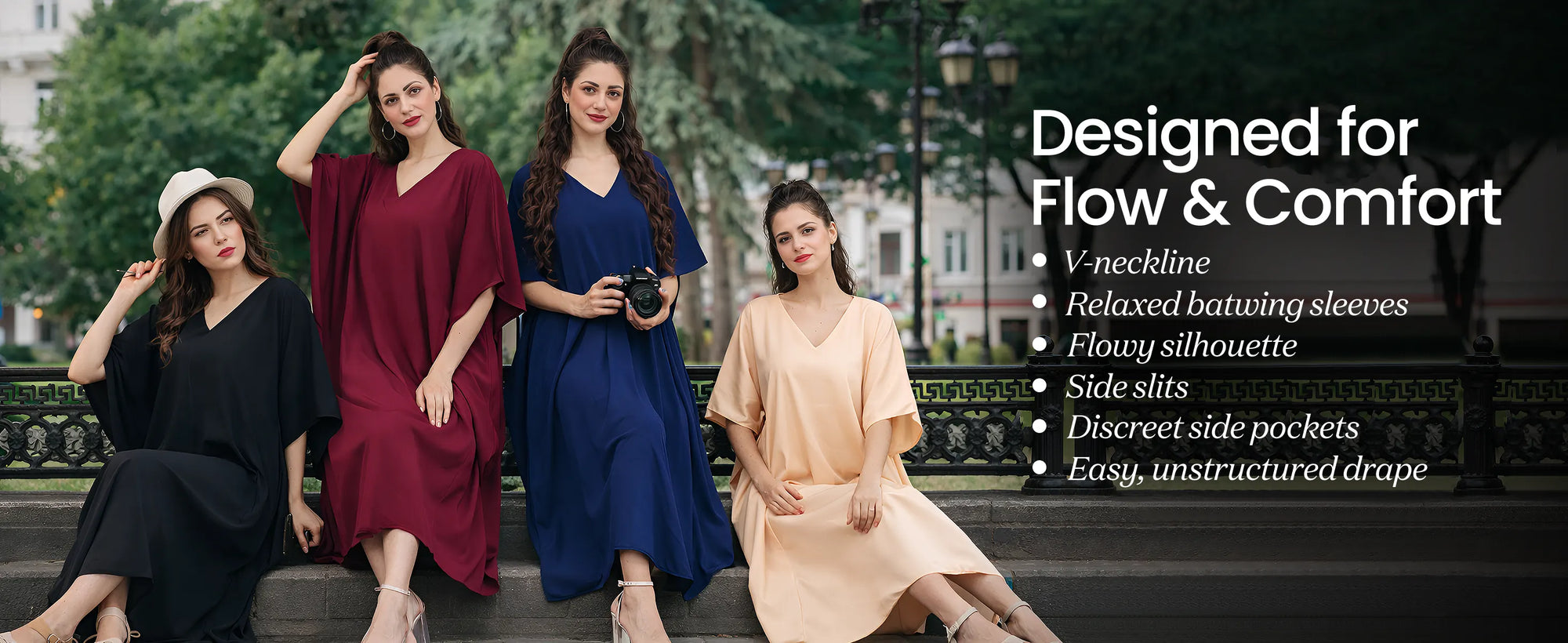 Women Long Kaftans Summer Holiday Caftan Dress, Smoke Grey, S-3XL