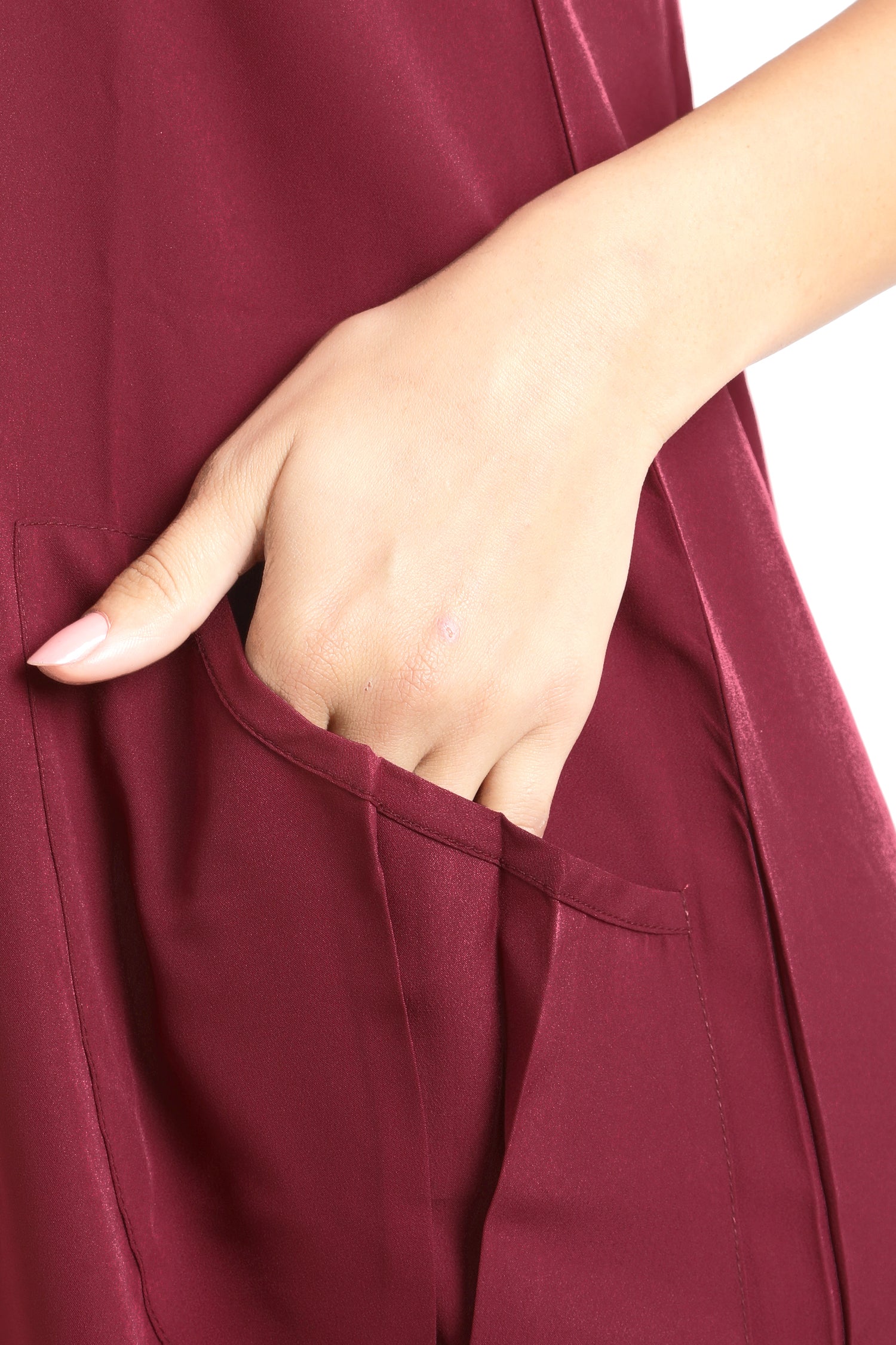 Cami Strap Maxi Kaftan Dress with V Neck, Pockets & Side Slits