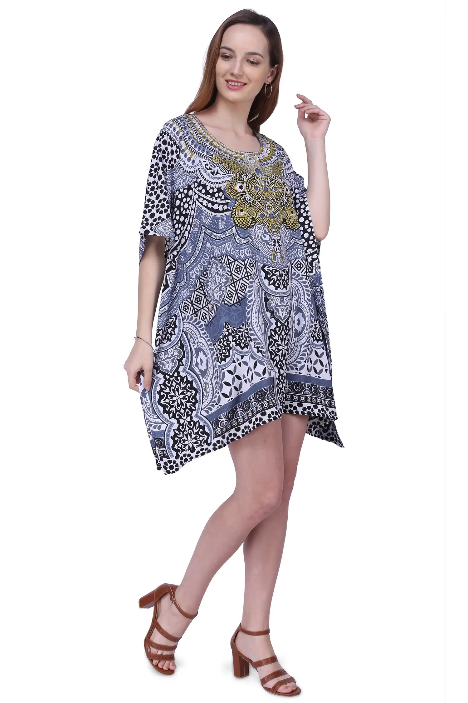 Women Long Kaftans Summer Holiday Caftan Dress 5 Colors S-3XL