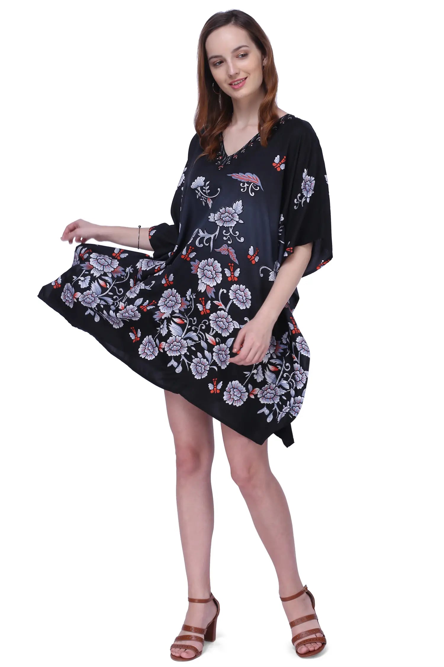 Women Long Kaftans Summer Holiday Caftan Dress 5 Colors S-3XL