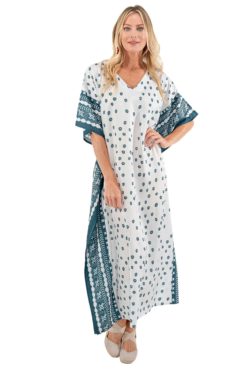 Women Long Kaftans Summer Holiday Caftan Dress Soothing White S-3XL