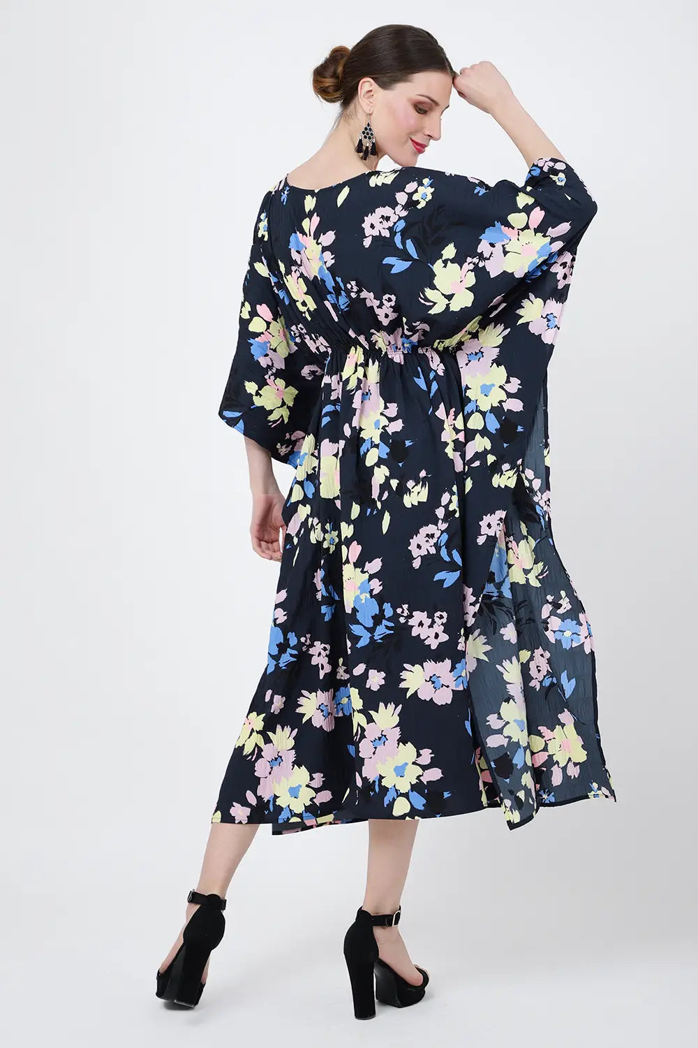 Women Midi Kaftans Summer Holiday Caftan Dress Red S-3XL