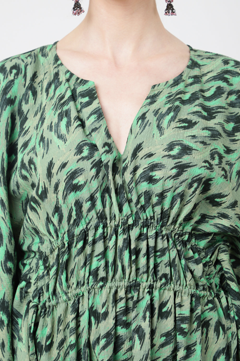 Women Midi Kaftans Summer Holiday Caftan Dress Green S-3XL