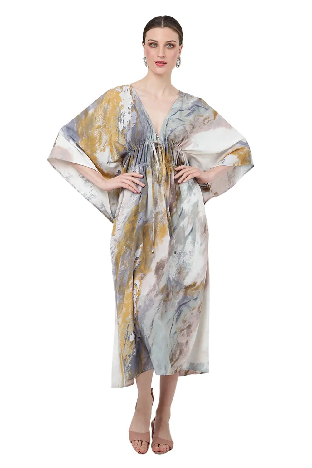 Women Midi Kaftans Summer Holiday Caftan Dress Multicolor S-3XL