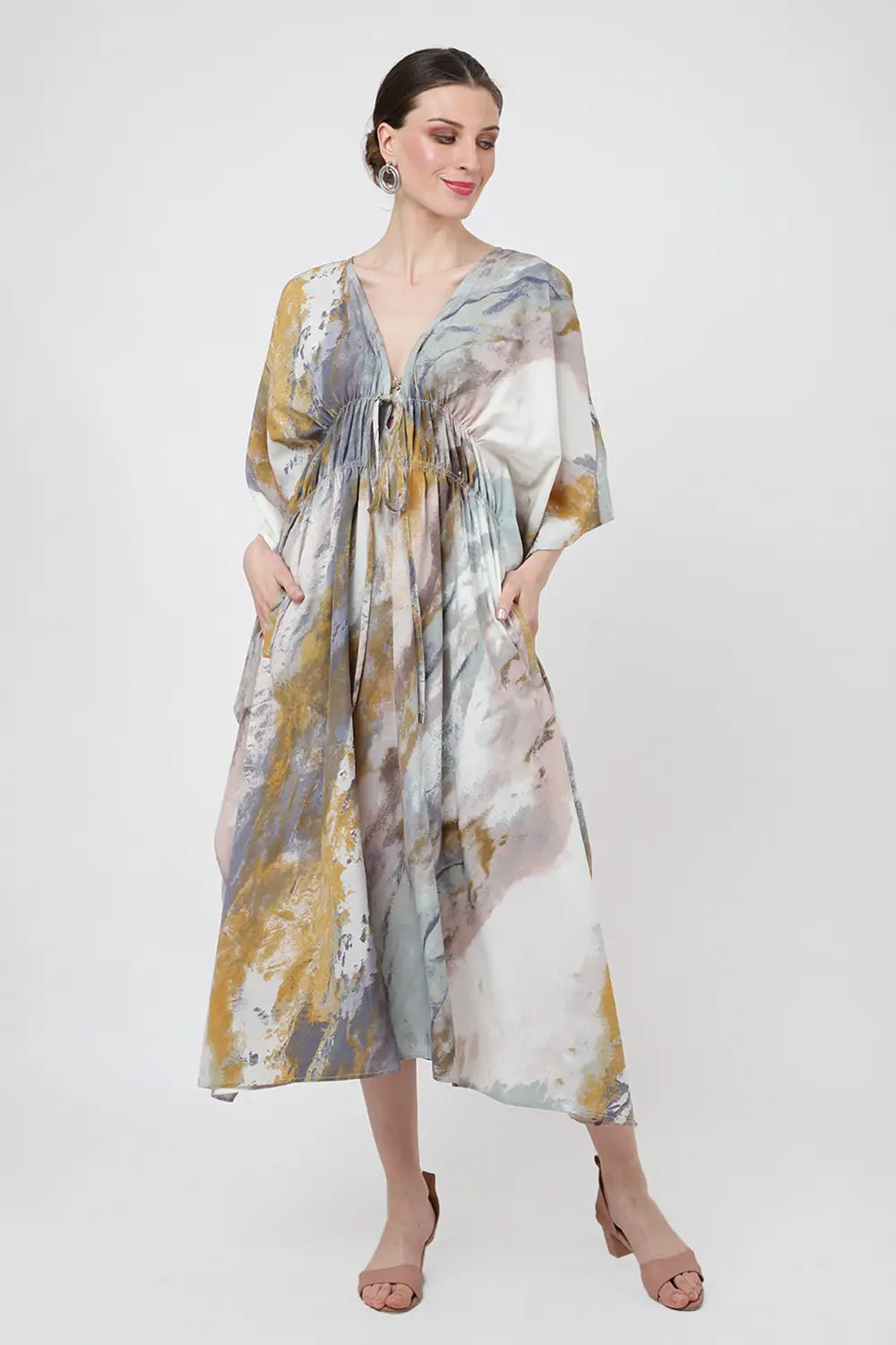 Women Midi Kaftans Summer Holiday Caftan Dress Multicolor S-3XL