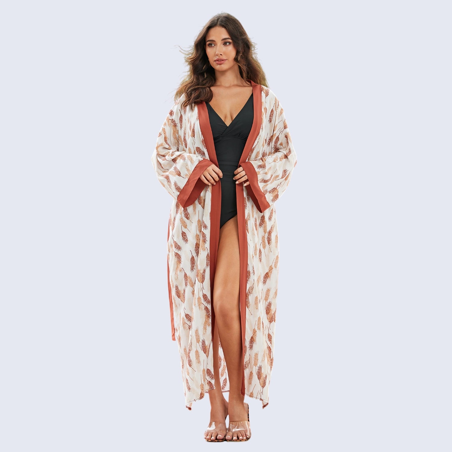 Plus Size Kaftan Dresses for Women–Long Moroccan Caftan Dress-Brown, One Size