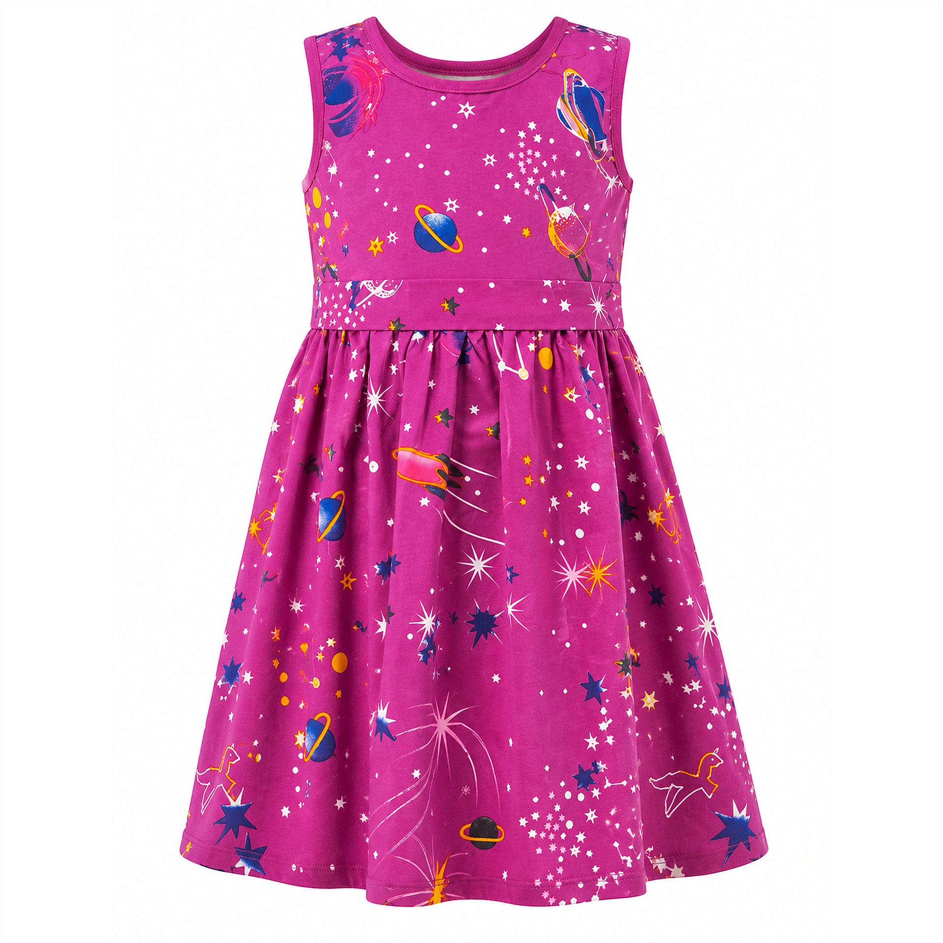Girls Kids Vintage Audrey Hepburn Style sizes Galaxy Print - Available in 3 Colors