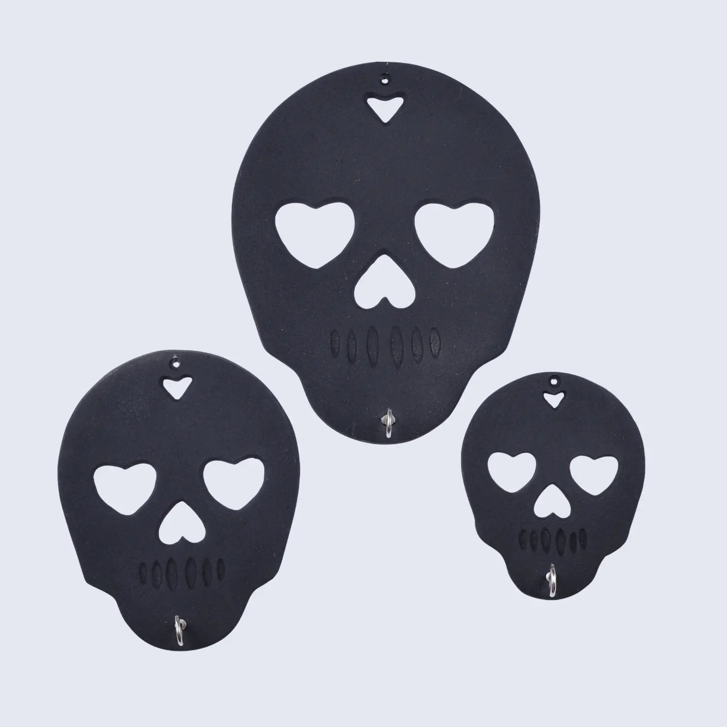 Halloween Skull Key Holder Set of 3 – Spooky Wall Hooks for Keys &amp; Decor