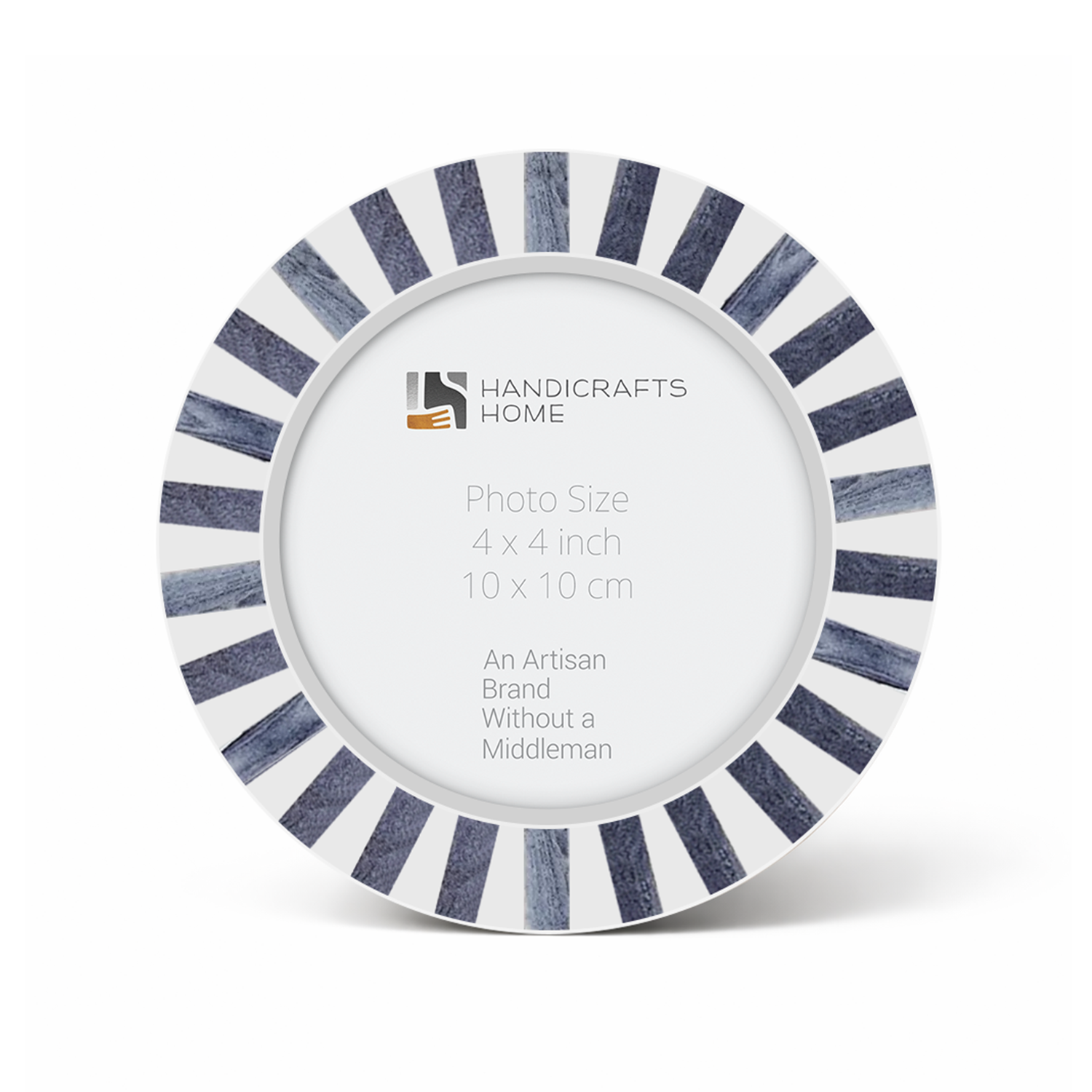 Pre-Order Round Kayala Saje Bone Inlay Photo Frame 4x4 Tabletop Wall