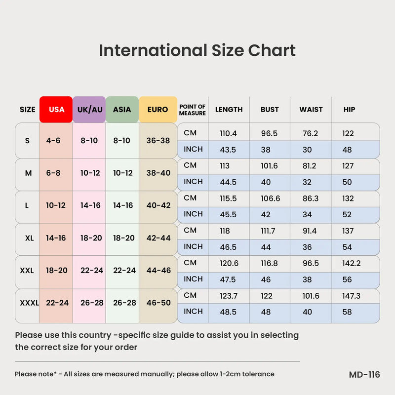 Size Chart for Tonal Embroidered Midnight Blue Casual Midi Dress - Available in 2 Colors