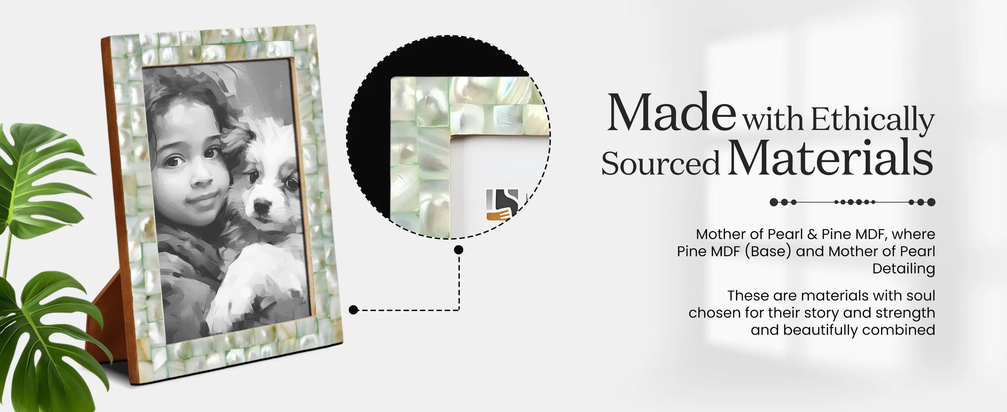 Picture Frames Mother of Pearl Pack of 2 Collection in 3 Sizes, Pink