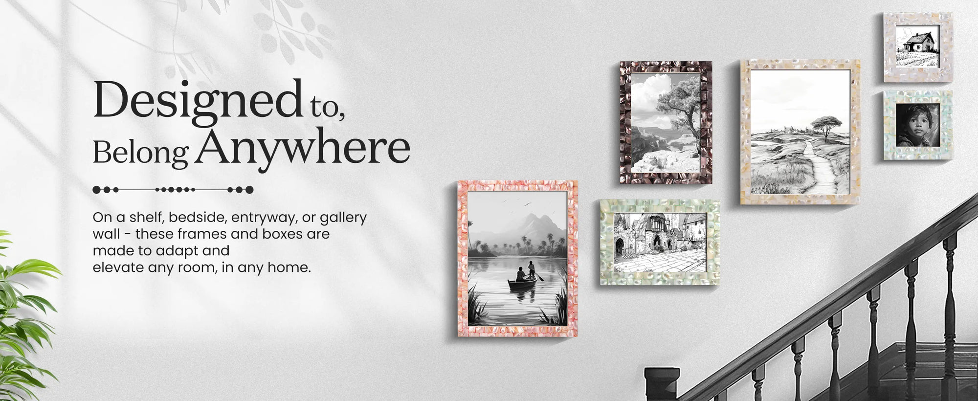 Picture Frames Mother of Pearl Collection in 27 Sizes, White