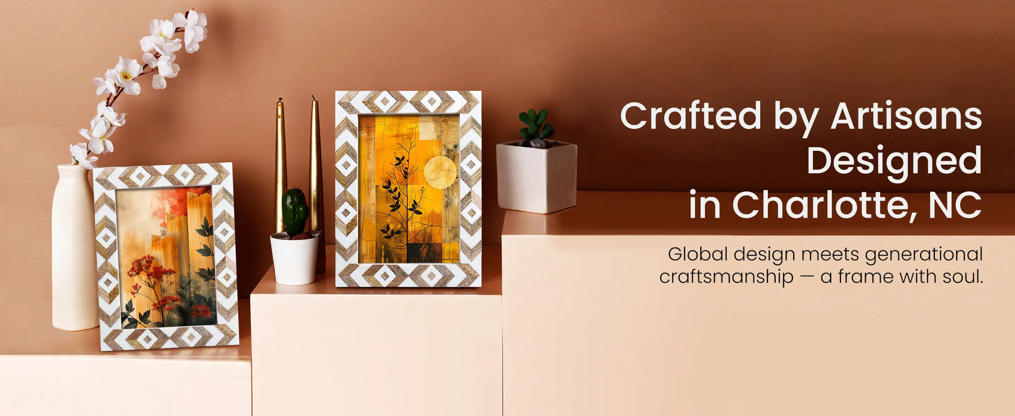 Picture Frames Marquet Array Pattern Resin Inlay Collection In 8 Sizes Pack Of 2