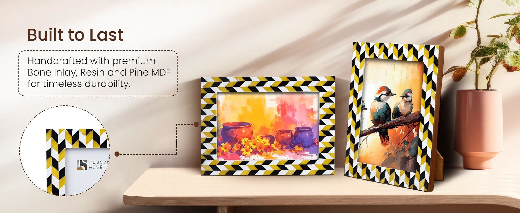 Picture Frames Marquet Artemis Pattern Resin Inlay Collection in 8 Sizes, Pack of 2