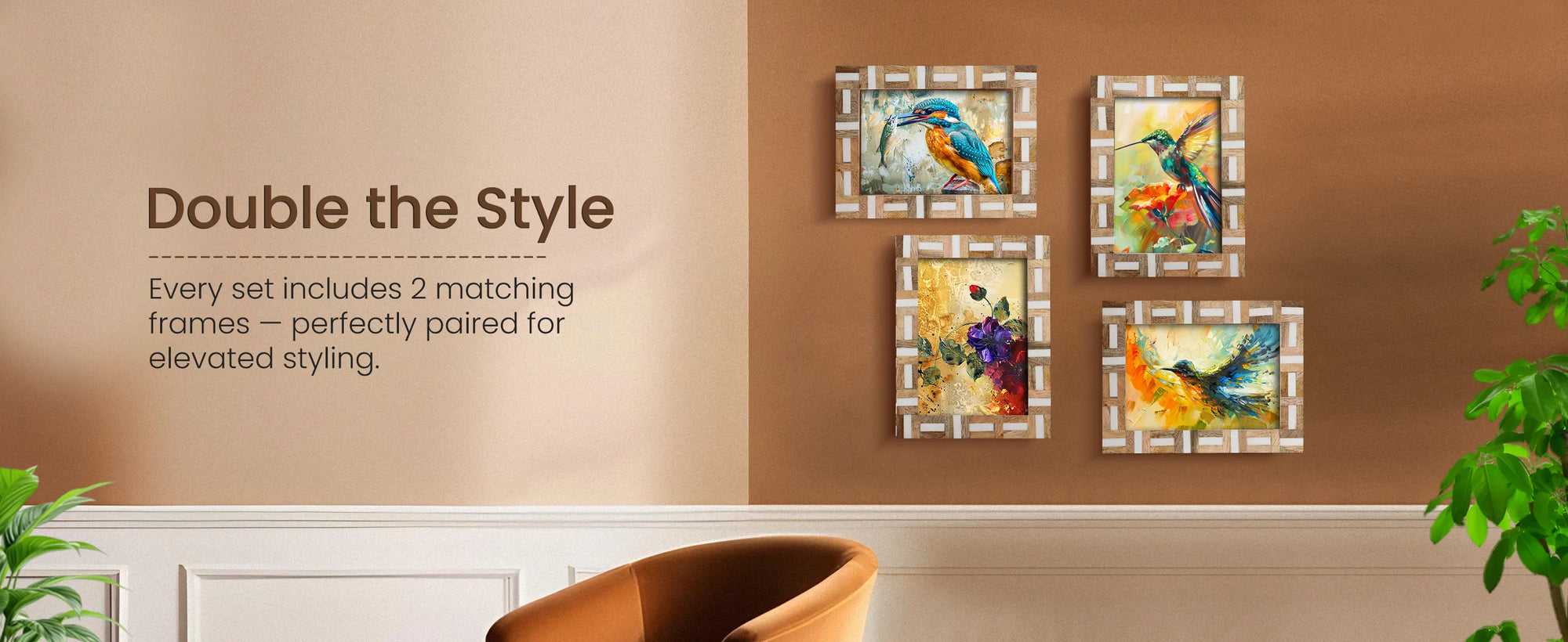 Picture Frames Marquet Chase Pattern Resin Inlay Collection in 8 Sizes, Pack of 2