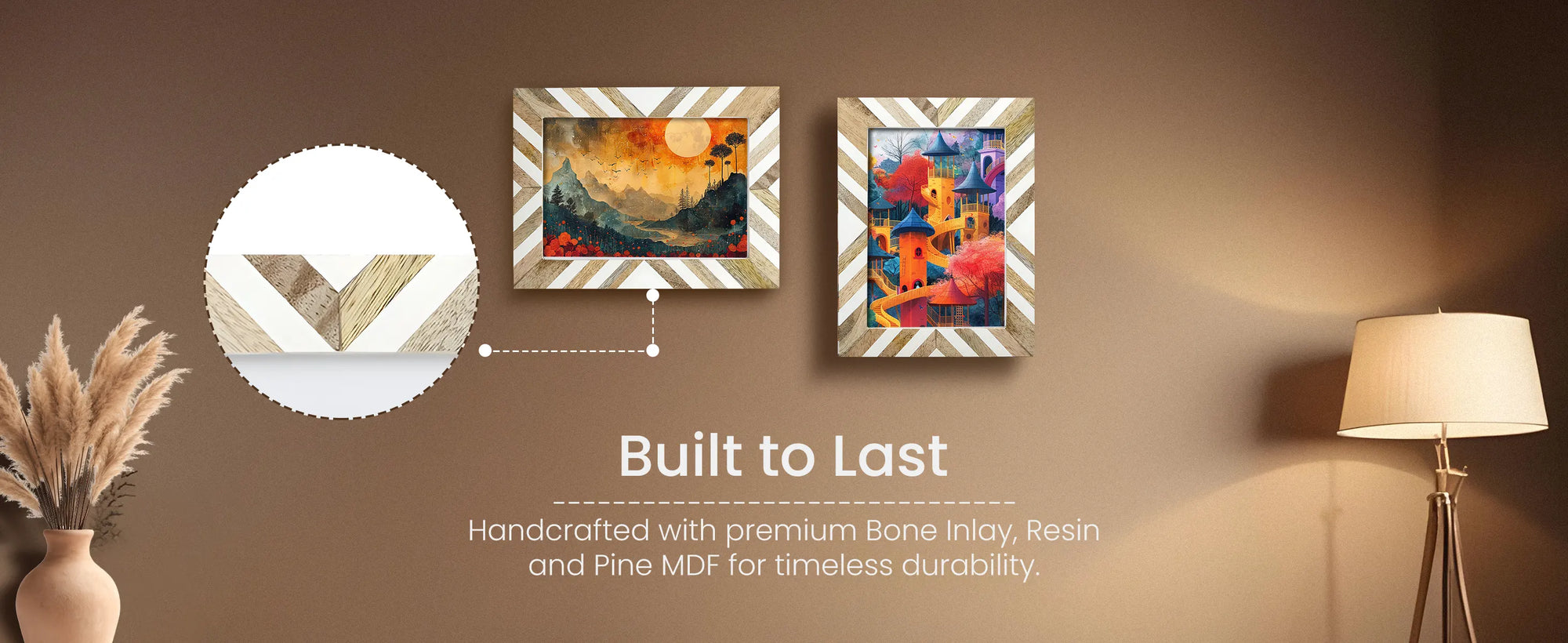 Picture Frames Marquet Chevron Pattern Resin Inlay Collection