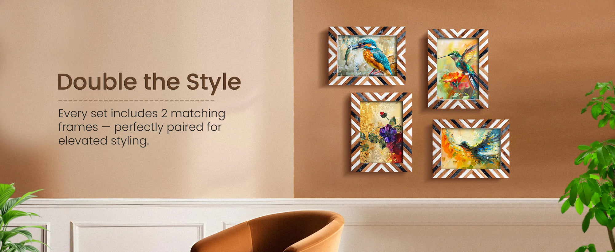 Picture Frames Marquet Cosmo Pattern Resin Inlay Collection in 8 Sizes, Pack of 2