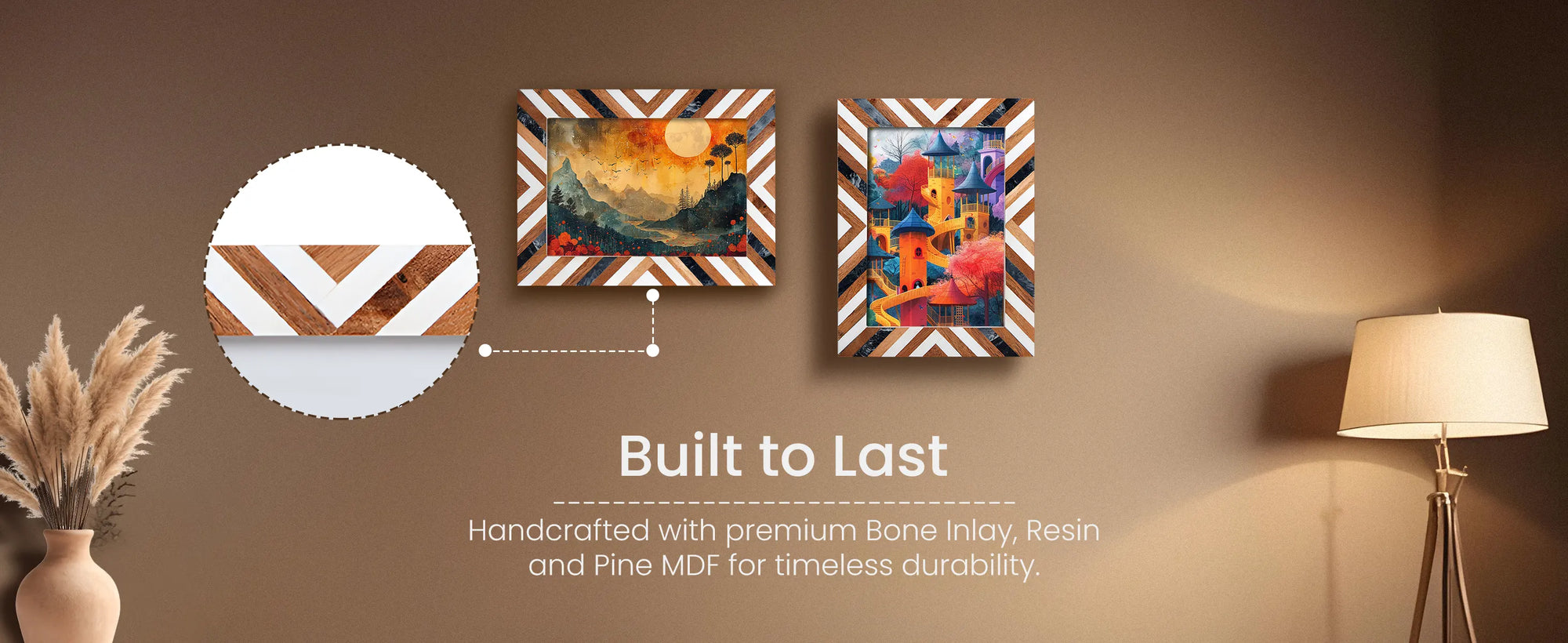 Picture Frames Marquet Cosmo Pattern Resin Inlay Collection in 8 Sizes, Pack of 2