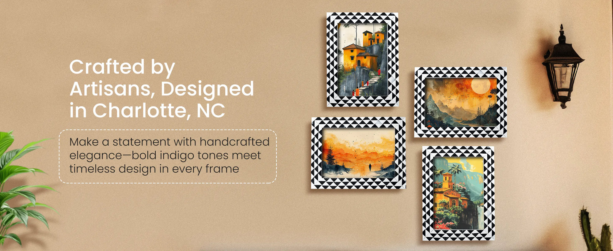 Picture Frames Marquet Prism Pattern Resin Inlay Collection in 8 Sizes, Pack of 2