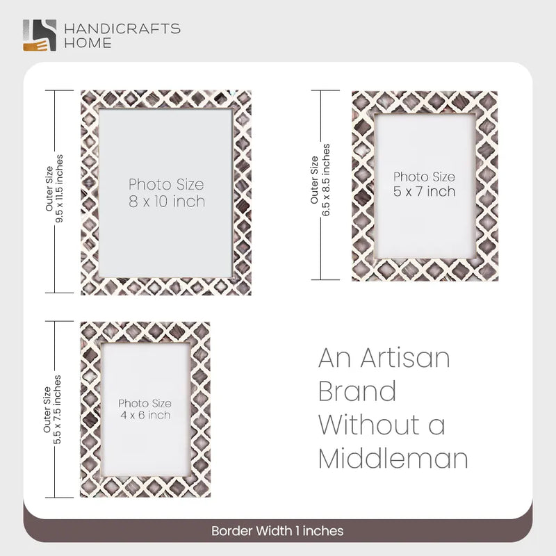 Size Chart for Picture Frames Moor River Resin Inlay Collection - Sizes in 3 Sizes