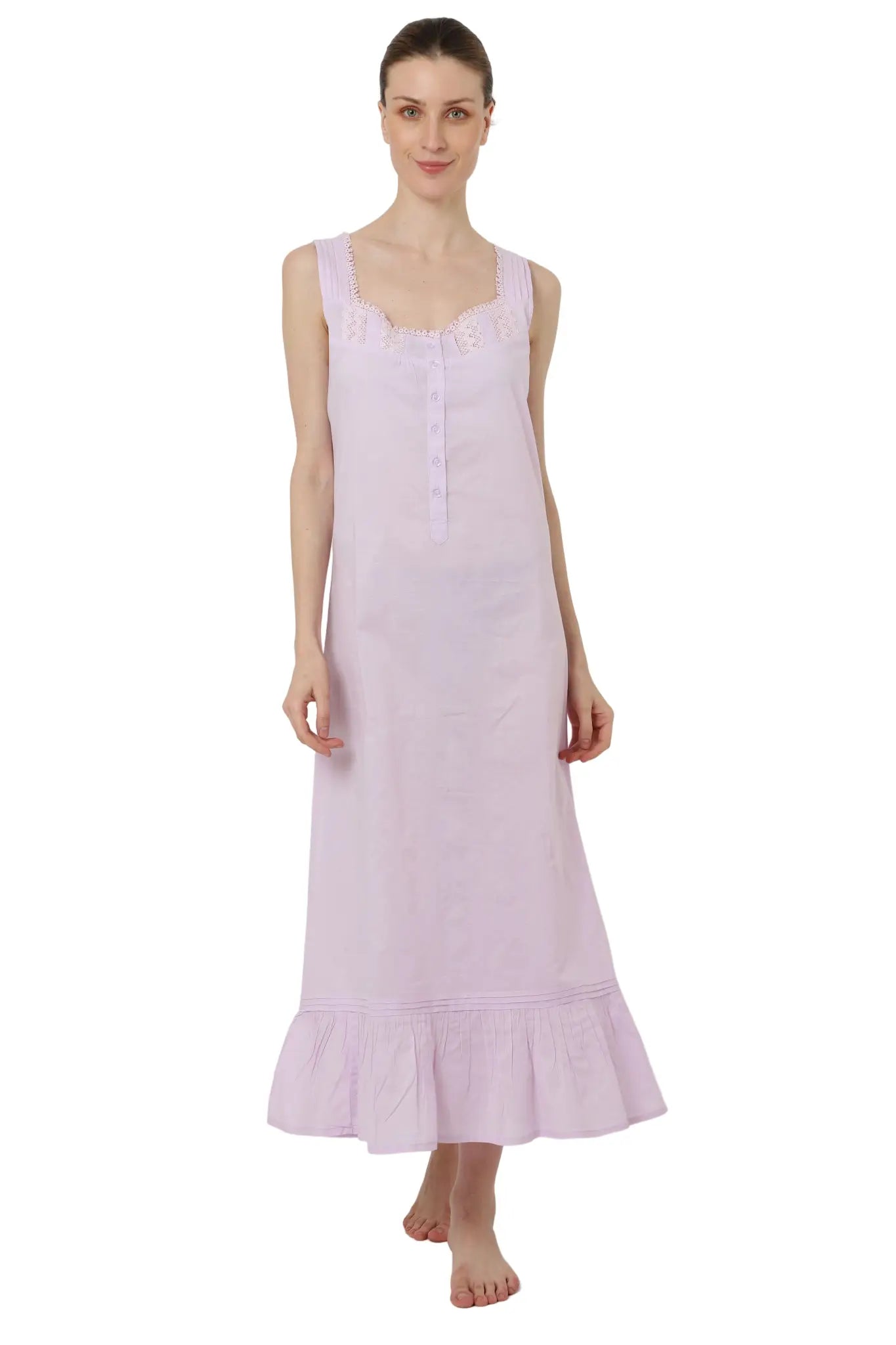 Victorian Style Long Nightgown – Vintage Women’s Nightdress in Purple (Sizes US 6–20)
