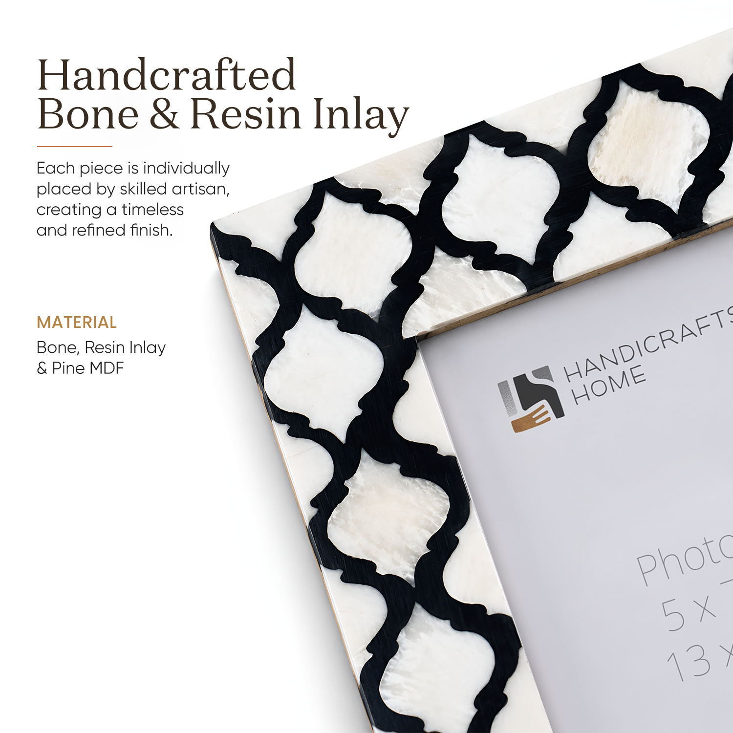 Moroccan Bone & Resin Inlay Picture Frame Collection – 6 Color | 4×6 & 5×7 Sizes