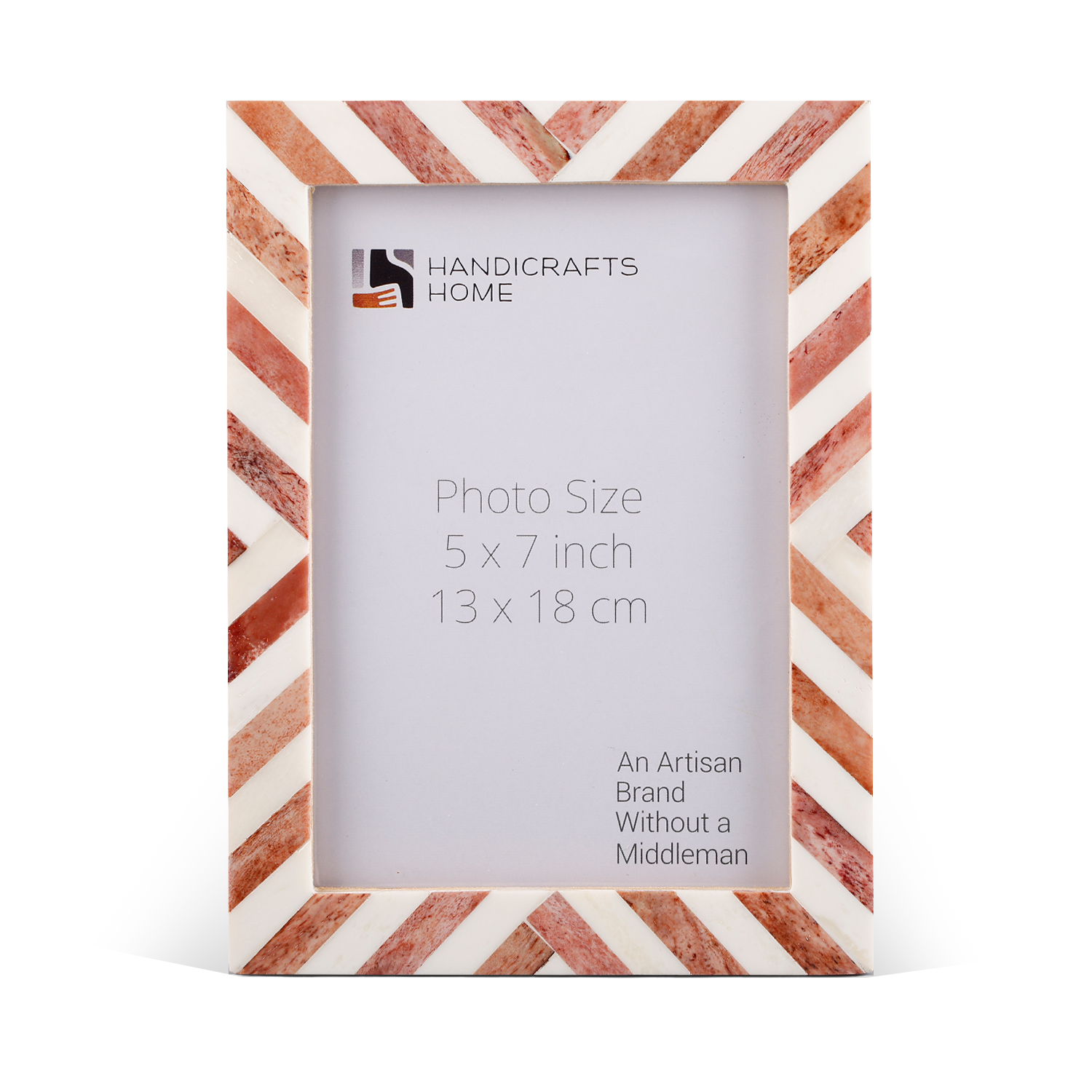 Brown White Chevron Bone Inlay Picture Frame 4x6 5x7 8x10