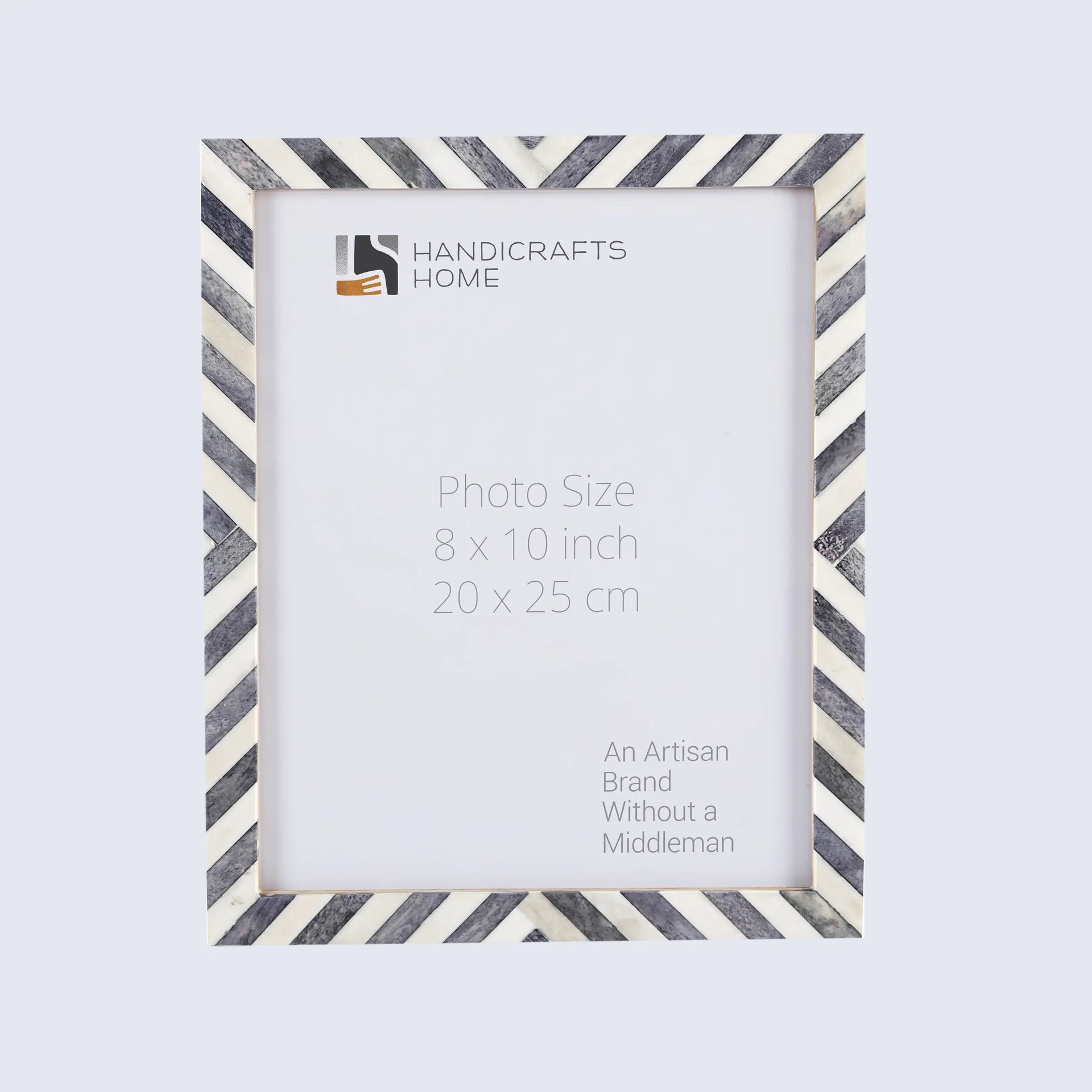 Picture Frame Chevron Collection Bone Inlay Grey 4 Sizes