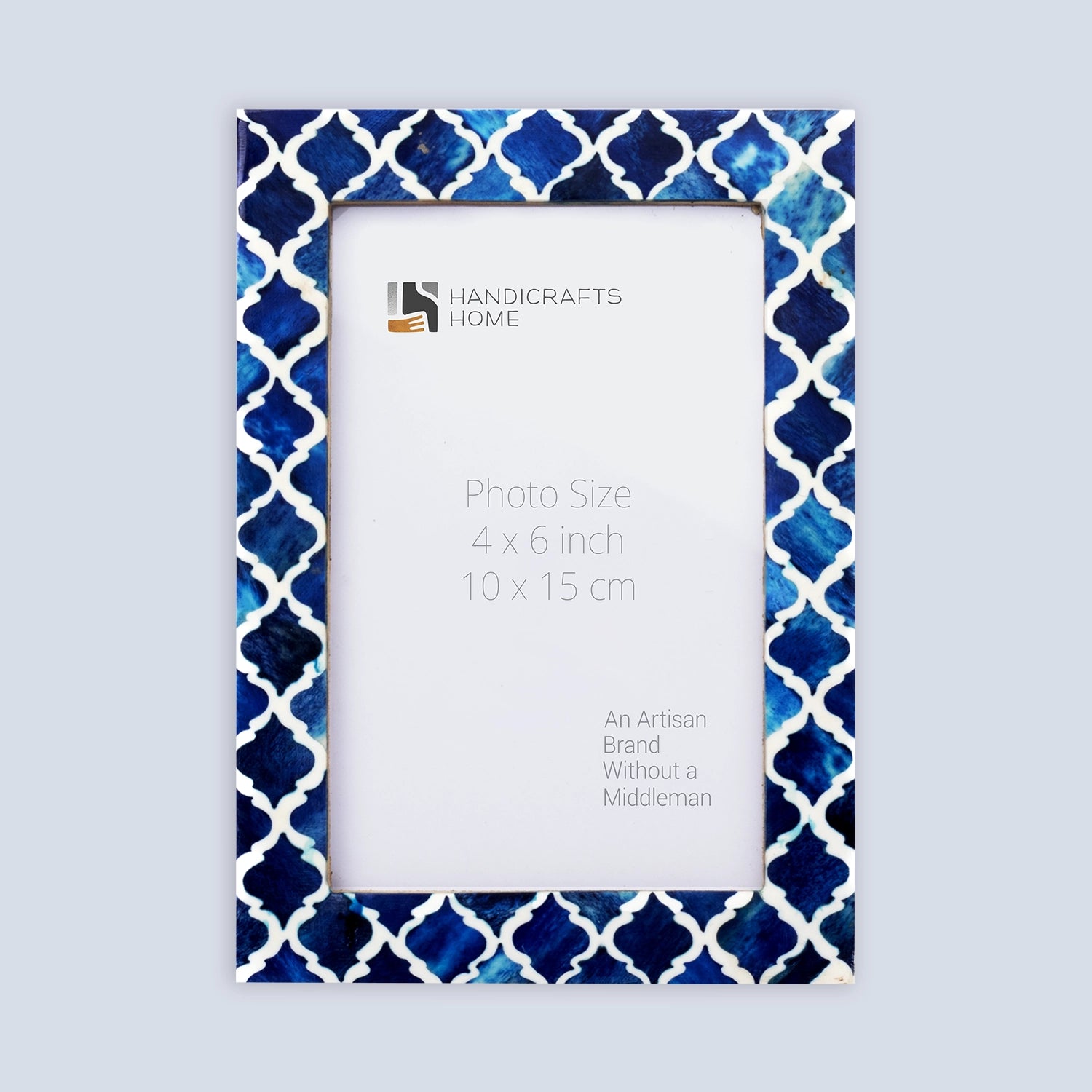 Picture Frames Moroccan Pattern Bone & Resin Inlay Collection in 27 Sizes, Blue