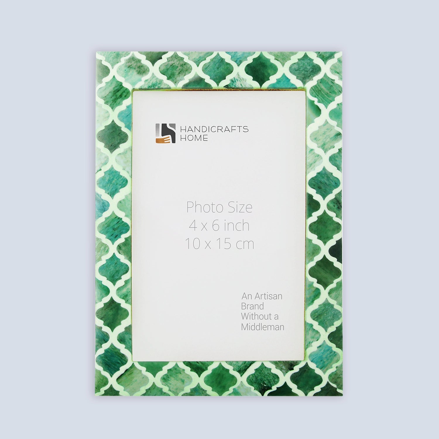 Picture Frames Moroccan Pattern Bone & Resin Inlay Collection in 27 Sizes, Green