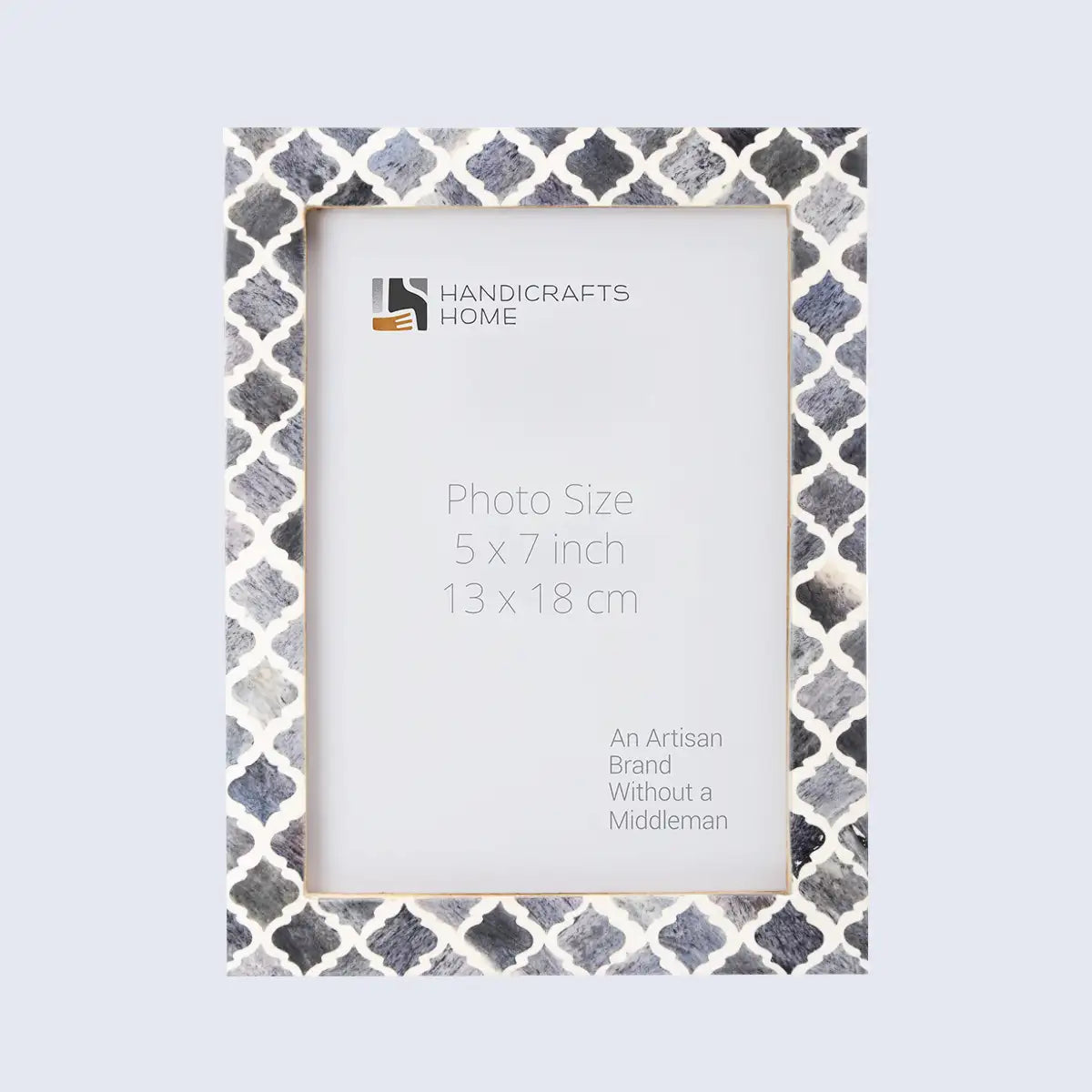 Moroccan Pattern Picture Photo Frame Handmade Wall Hanging Decor Grey