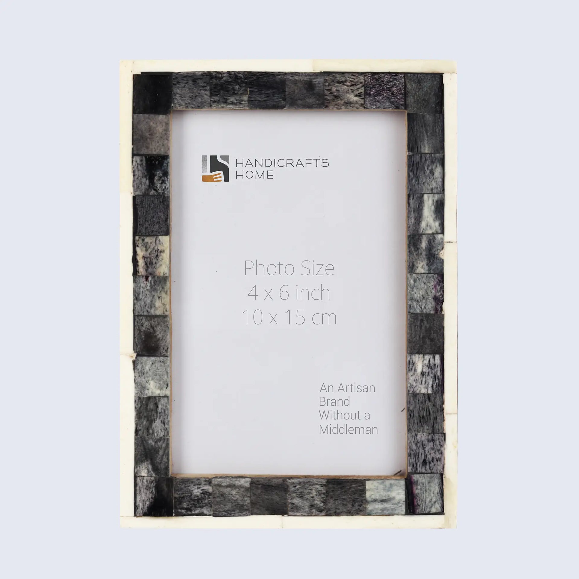 Picture Frames Mosaic Pattern Bone Inlay Collection in 3 Sizes, Gray