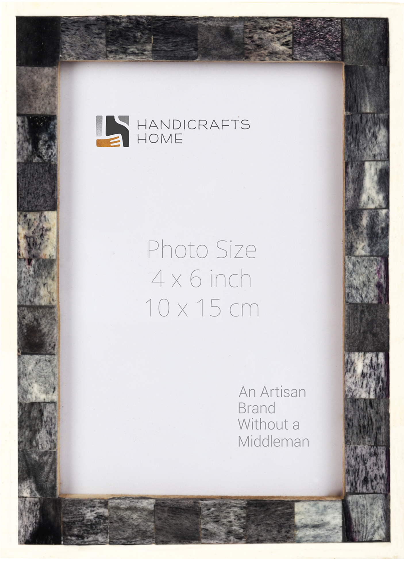 Classic Bone Inlay Picture Frame Gray & White  4x6, 5x7 and 8x10 Size