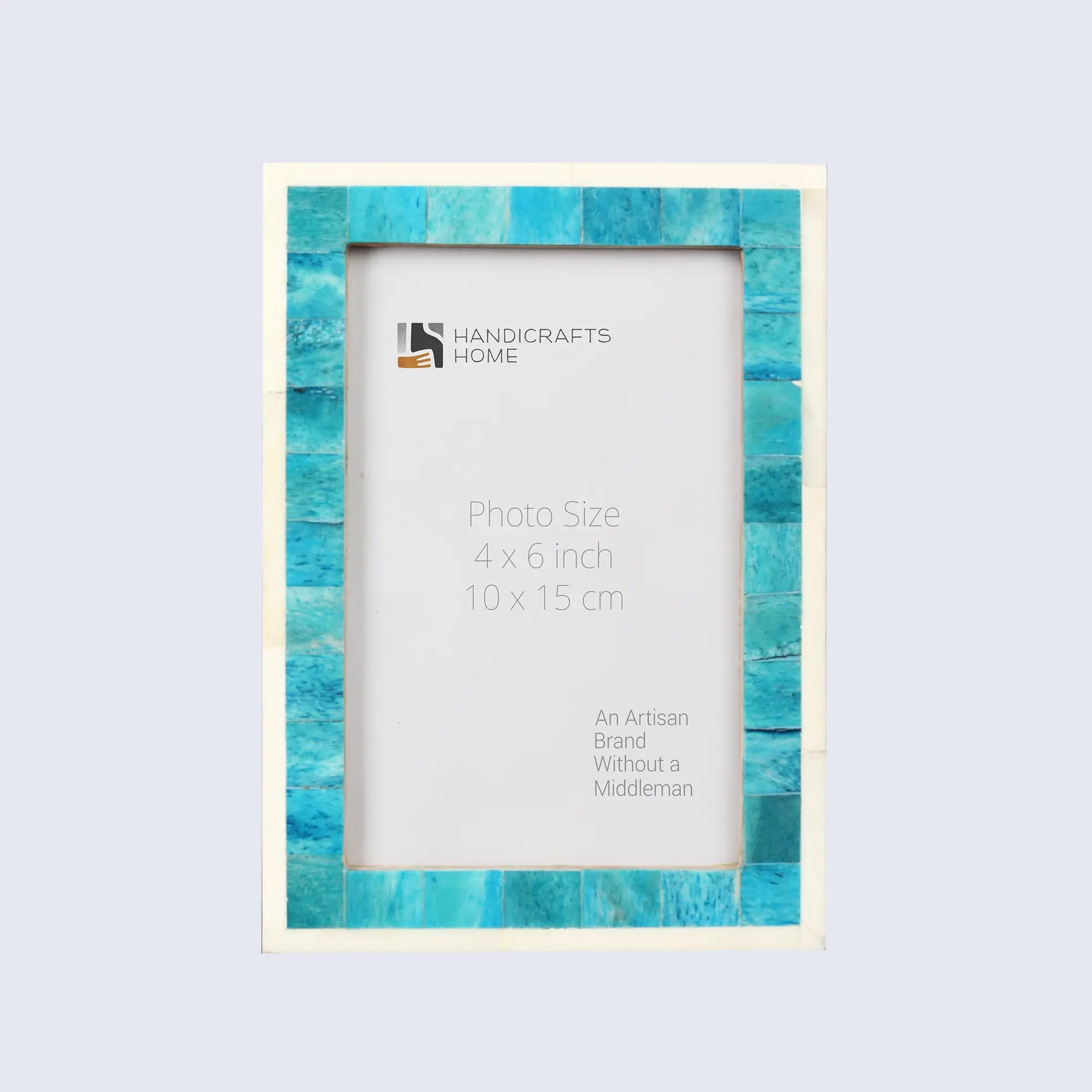 Picture Frames Mosaic Pattern Bone Inlay Collection in 3 Sizes, Turquoise