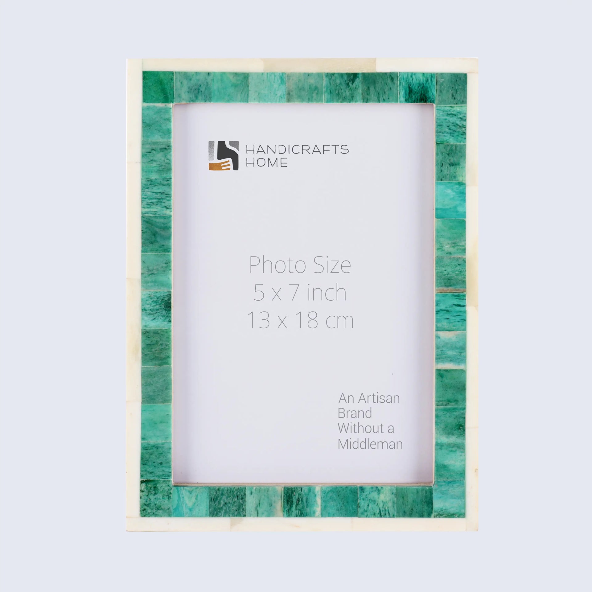 Classic Bone Inlay Picture Frame Green & White 4x6, 5x7 and 8x10 Size