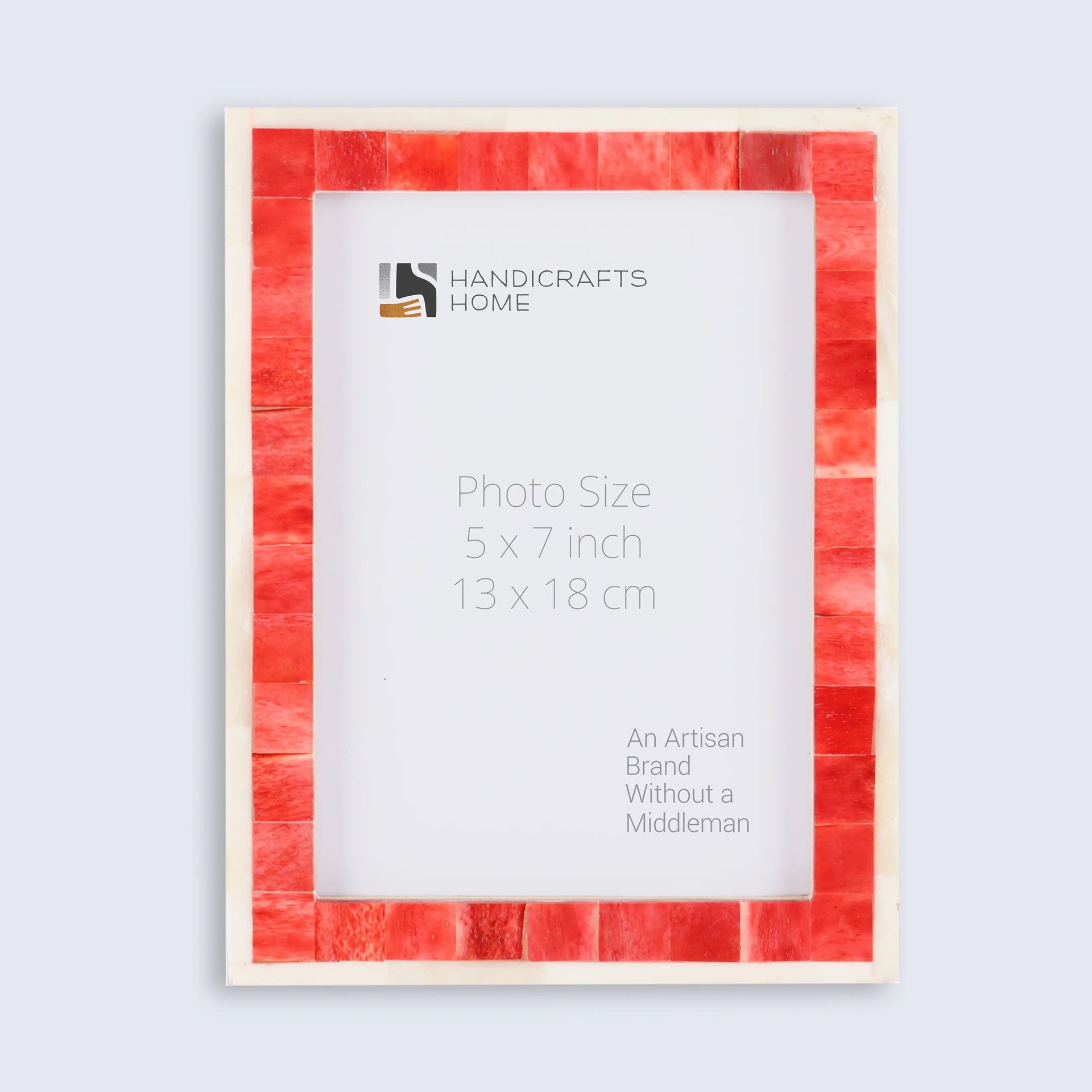 Classic Bone Inlay Picture Frame Red & White 4x6, 5x7 and 8x10 Size