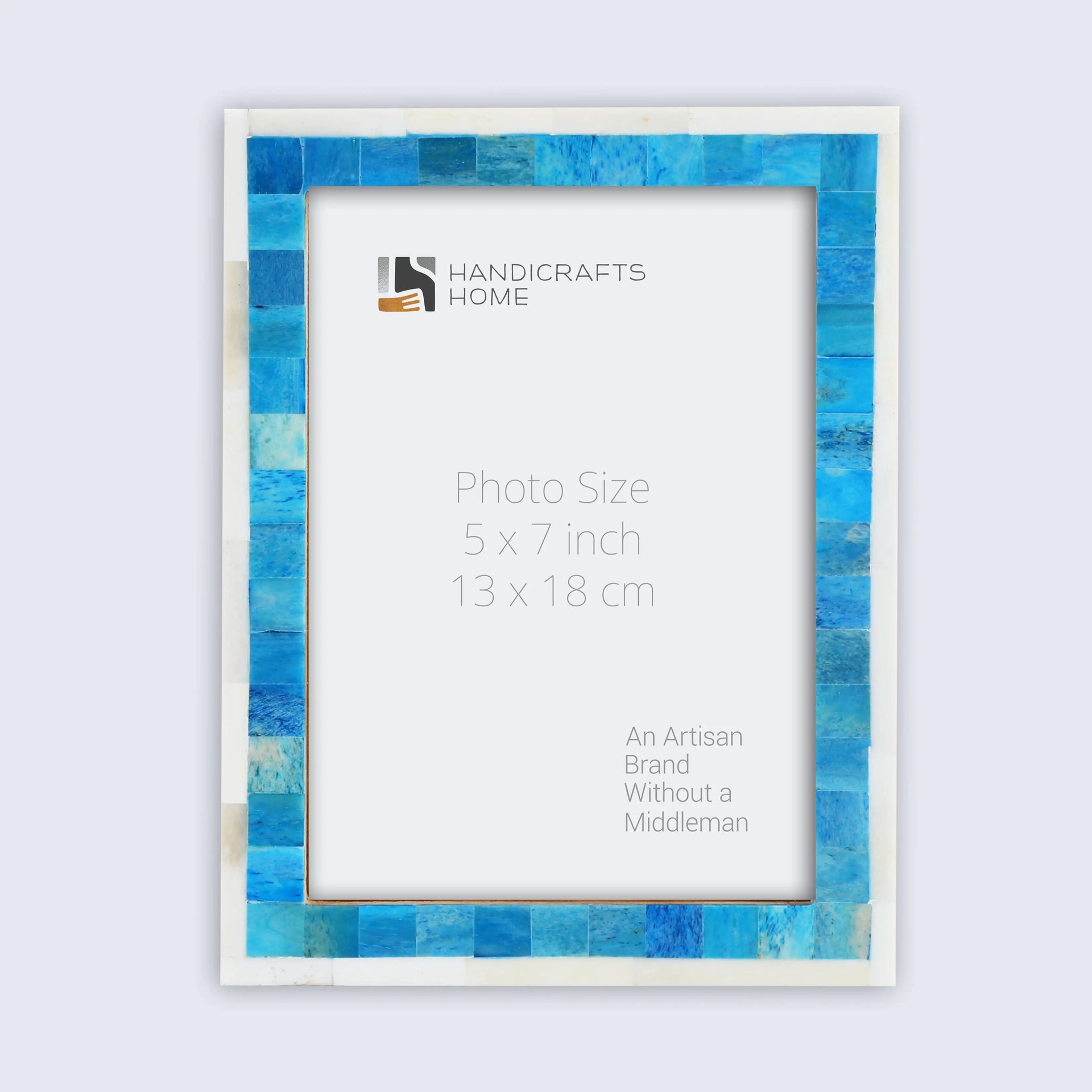 Picture Frames Mosaic Pattern Bone Inlay Collection in 3 Sizes, Turquoise