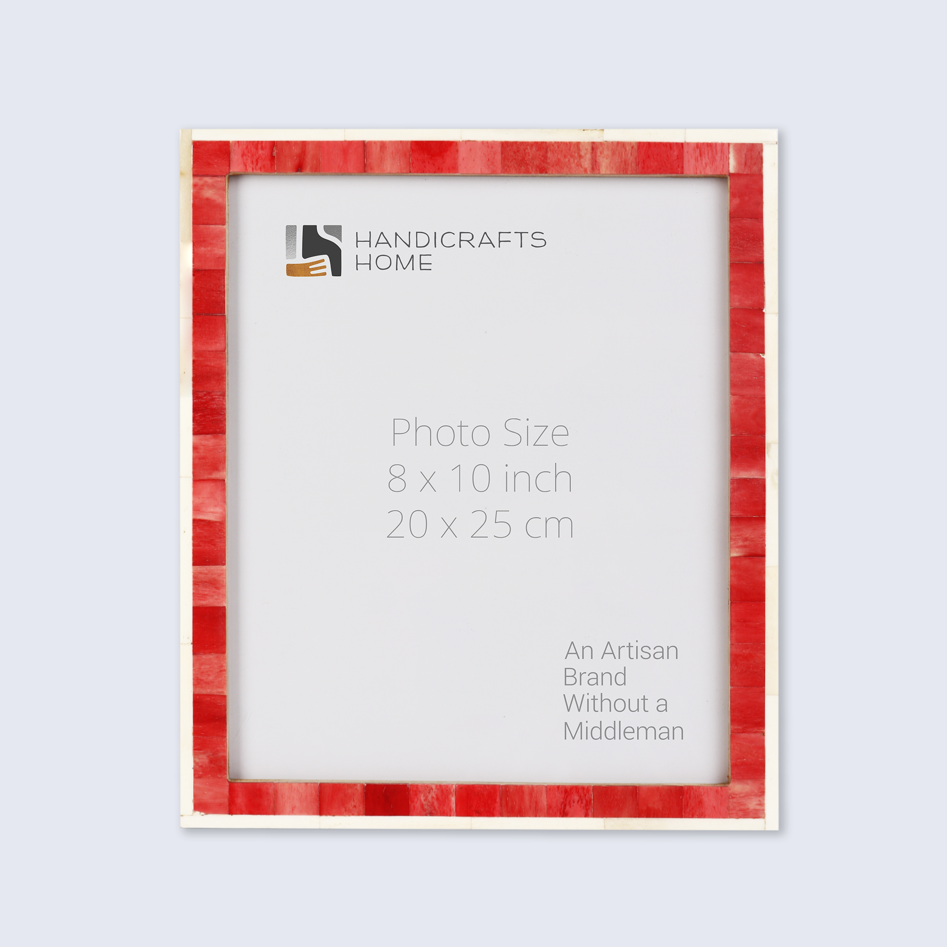 Classic Bone Inlay Picture Frame Red & White 4x6, 5x7 and 8x10 Size