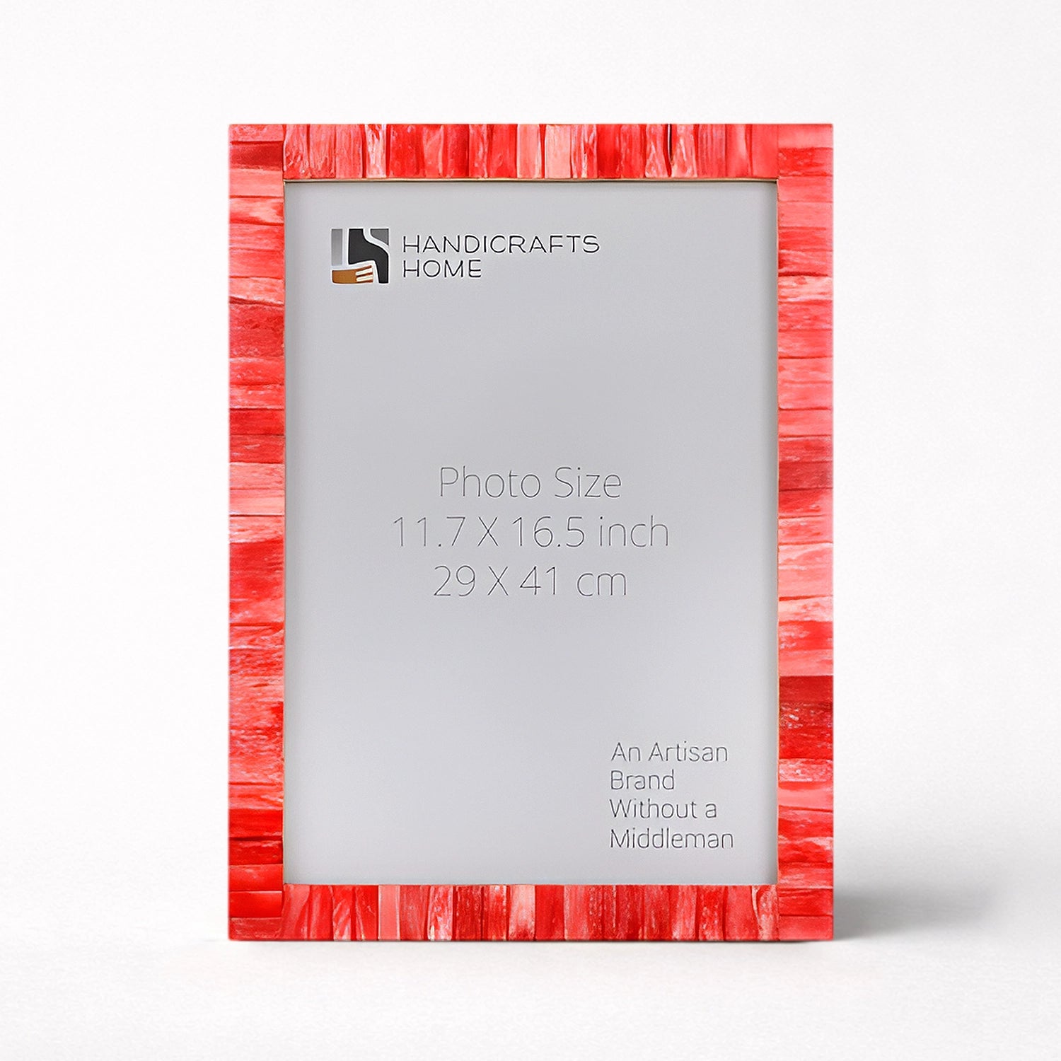 Red Bone Inlay Poster Frame Linear Mosaic Decor 23 Sizes