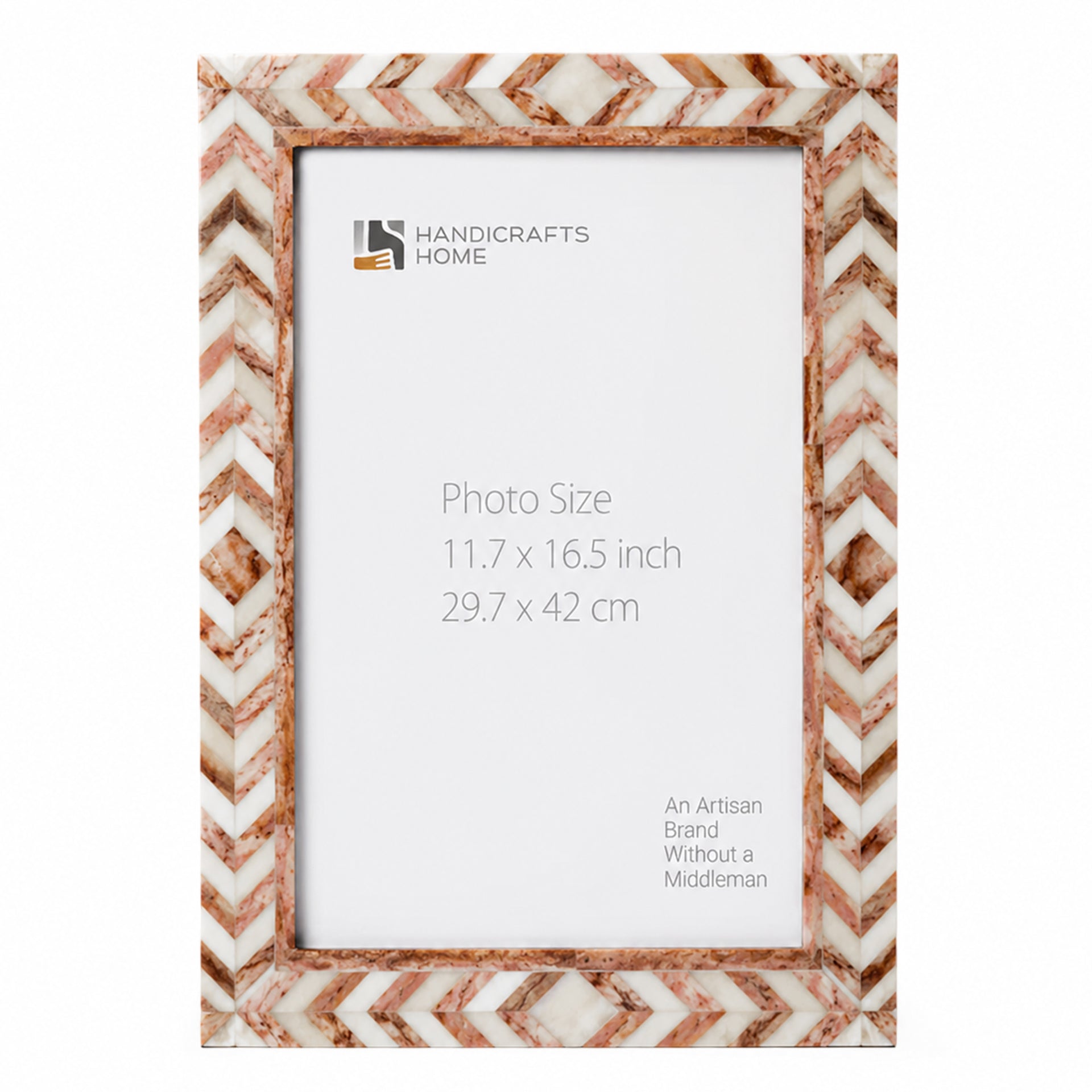 Poster Frame Taj Pattern, Bone Inlay, Brown, 22 Sizes