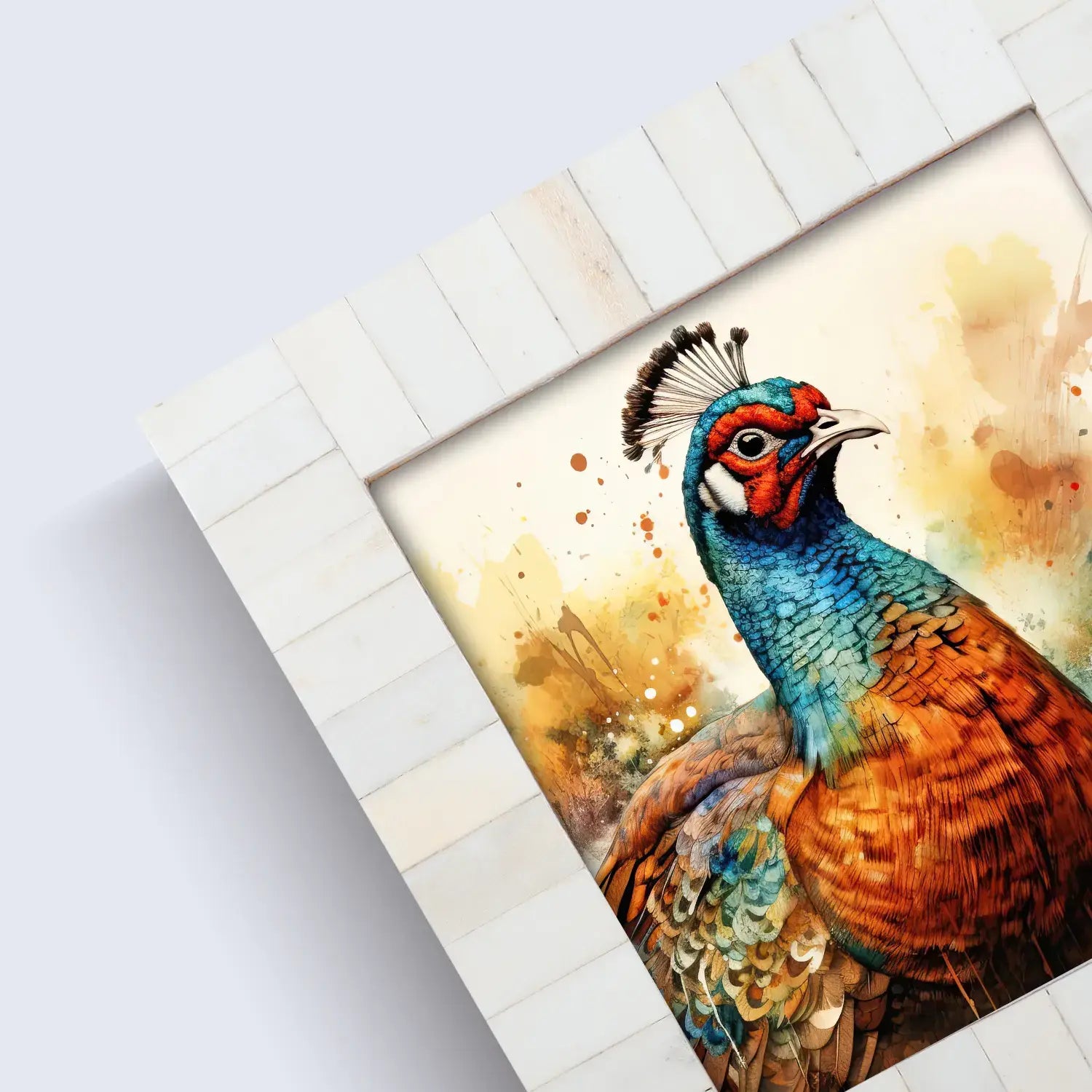 Make to Order Classic Bone Inlay 12x12 Picture Picture Frame in White