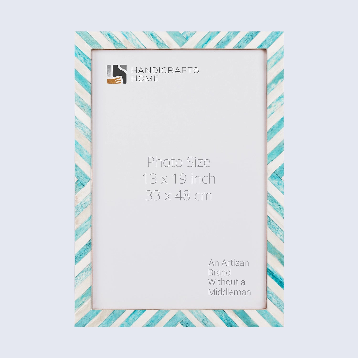 Poster Frames Chevron Pattern Bone Inlay Collection in 23 Sizes, Green