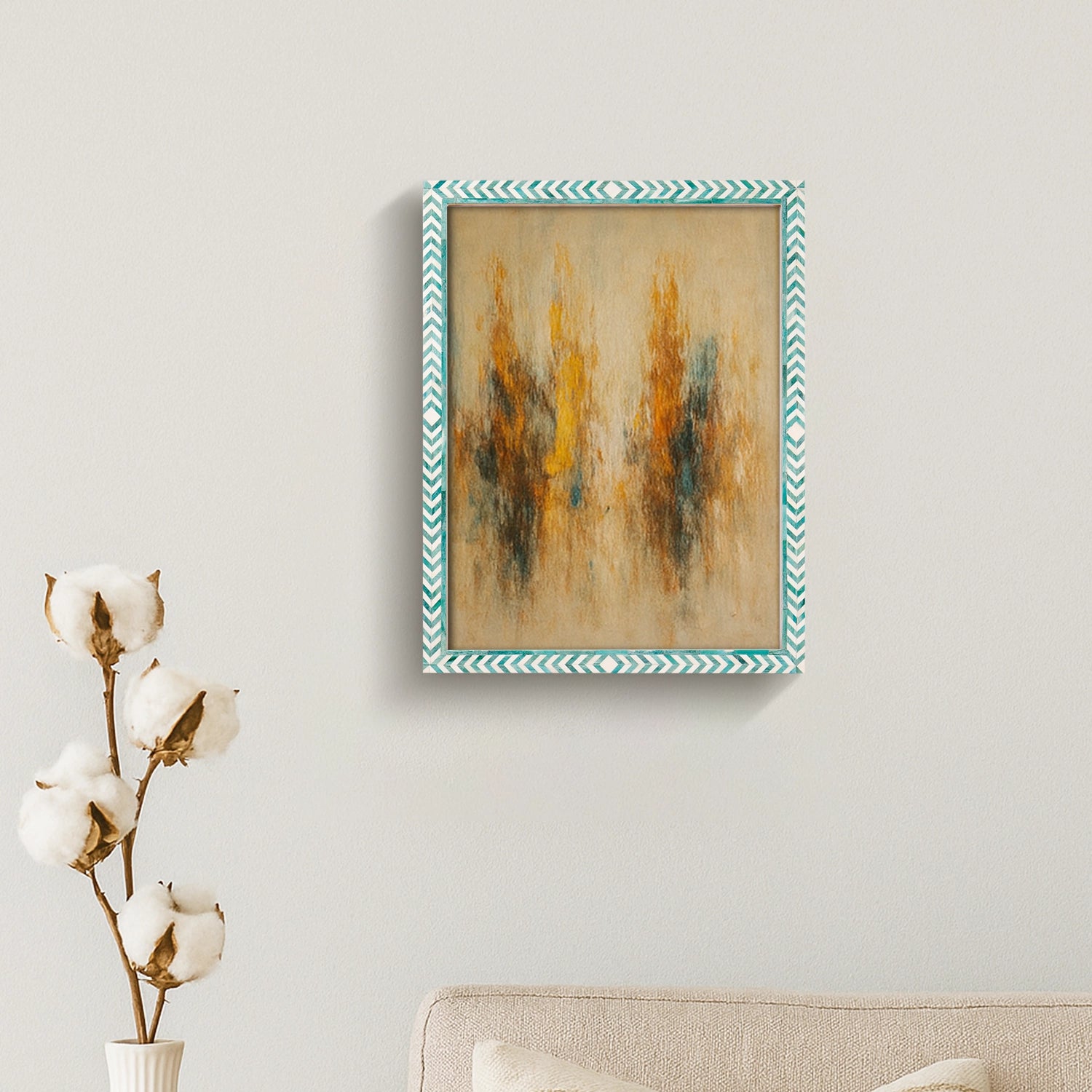 Poster Frames Taj Pattern Bone inlay Collection, Green, 21 Sizes