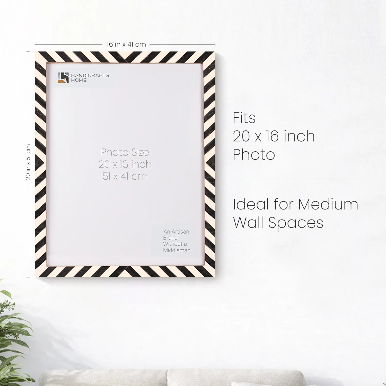 Pre-Order Chevron Bone Inlay Poster Frame, 16"(H) x 20"(W) Wall Frame